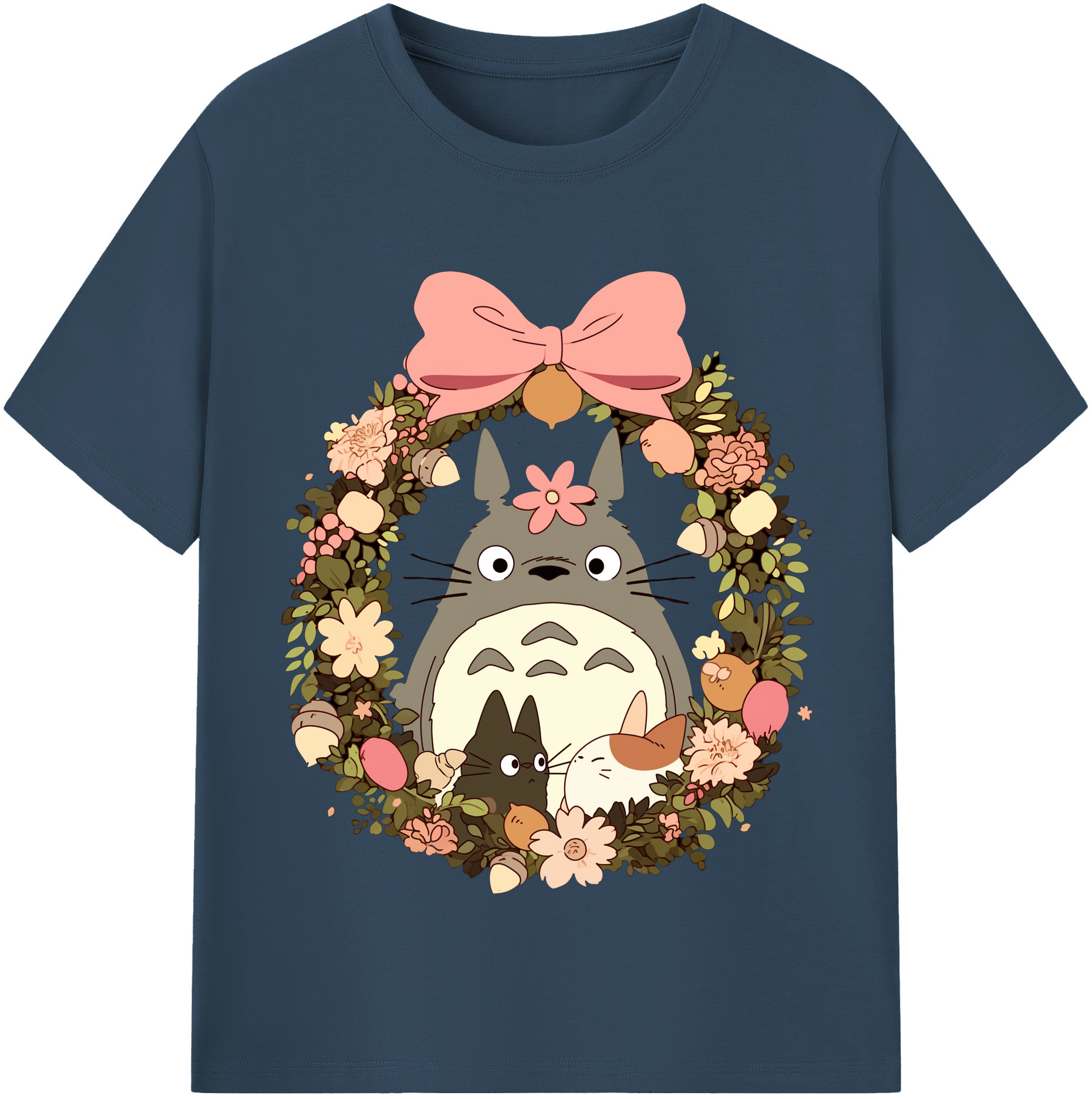 （画像用） となりのトトロ 草壁メイ 草壁サツキ My Neighbor Totoro Satsuki Kusakabe Mei Kusakabe 綿100％半袖Tシャツ（フロントプリント）