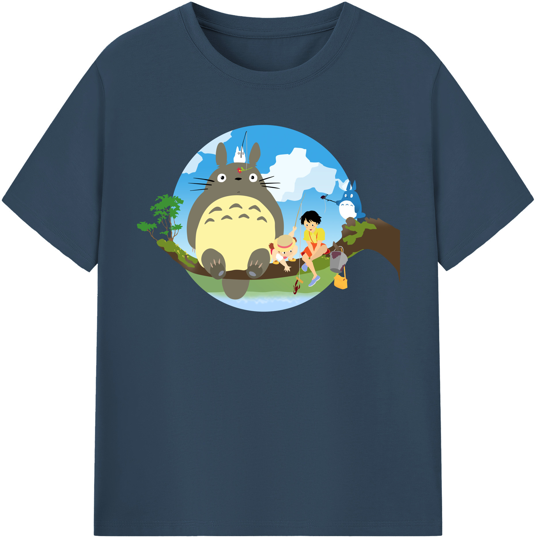 （画像用） となりのトトロ 草壁メイ 草壁サツキ My Neighbor Totoro Satsuki Kusakabe Mei Kusakabe 綿100％半袖Tシャツ（フロントプリント）