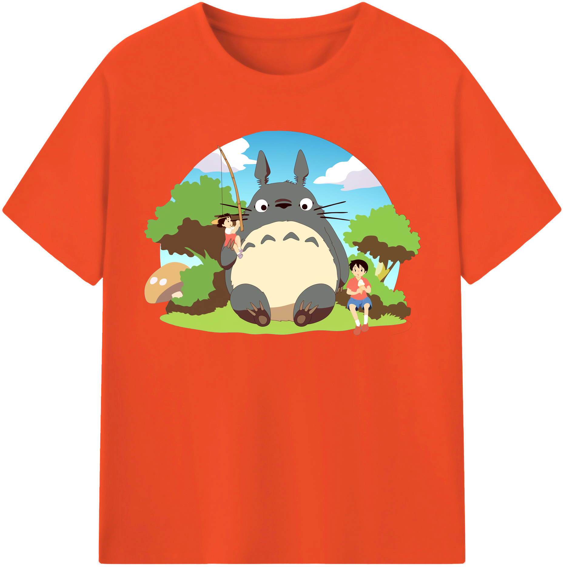 （画像用） となりのトトロ 草壁メイ 草壁サツキ My Neighbor Totoro Satsuki Kusakabe Mei Kusakabe 綿100％半袖Tシャツ（フロントプリント）