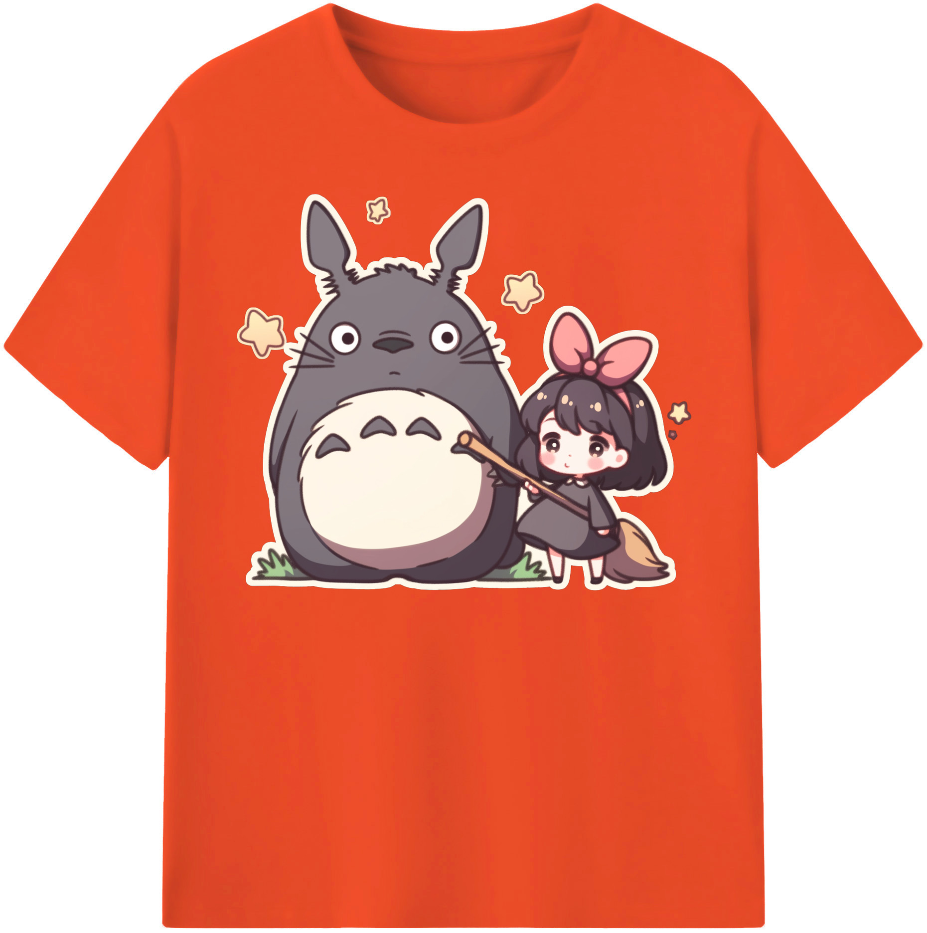 （画像用） となりのトトロ 草壁メイ 草壁サツキ My Neighbor Totoro Satsuki Kusakabe Mei Kusakabe 綿100％半袖Tシャツ（フロントプリント）