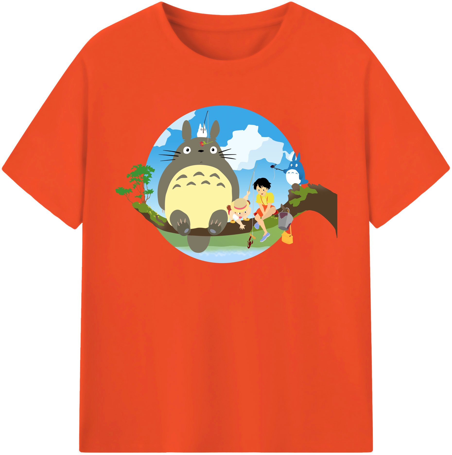 （画像用） となりのトトロ 草壁メイ 草壁サツキ My Neighbor Totoro Satsuki Kusakabe Mei Kusakabe 綿100％半袖Tシャツ（フロントプリント）