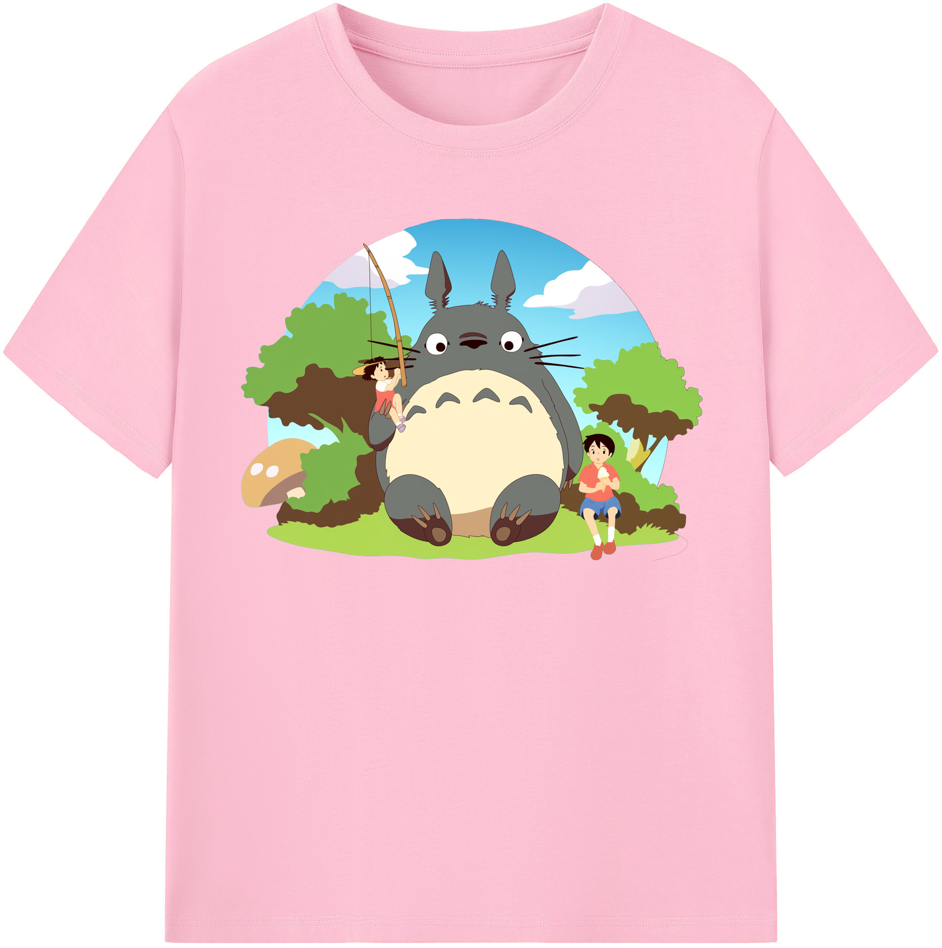 （画像用） となりのトトロ 草壁メイ 草壁サツキ My Neighbor Totoro Satsuki Kusakabe Mei Kusakabe 綿100％半袖Tシャツ（フロントプリント）