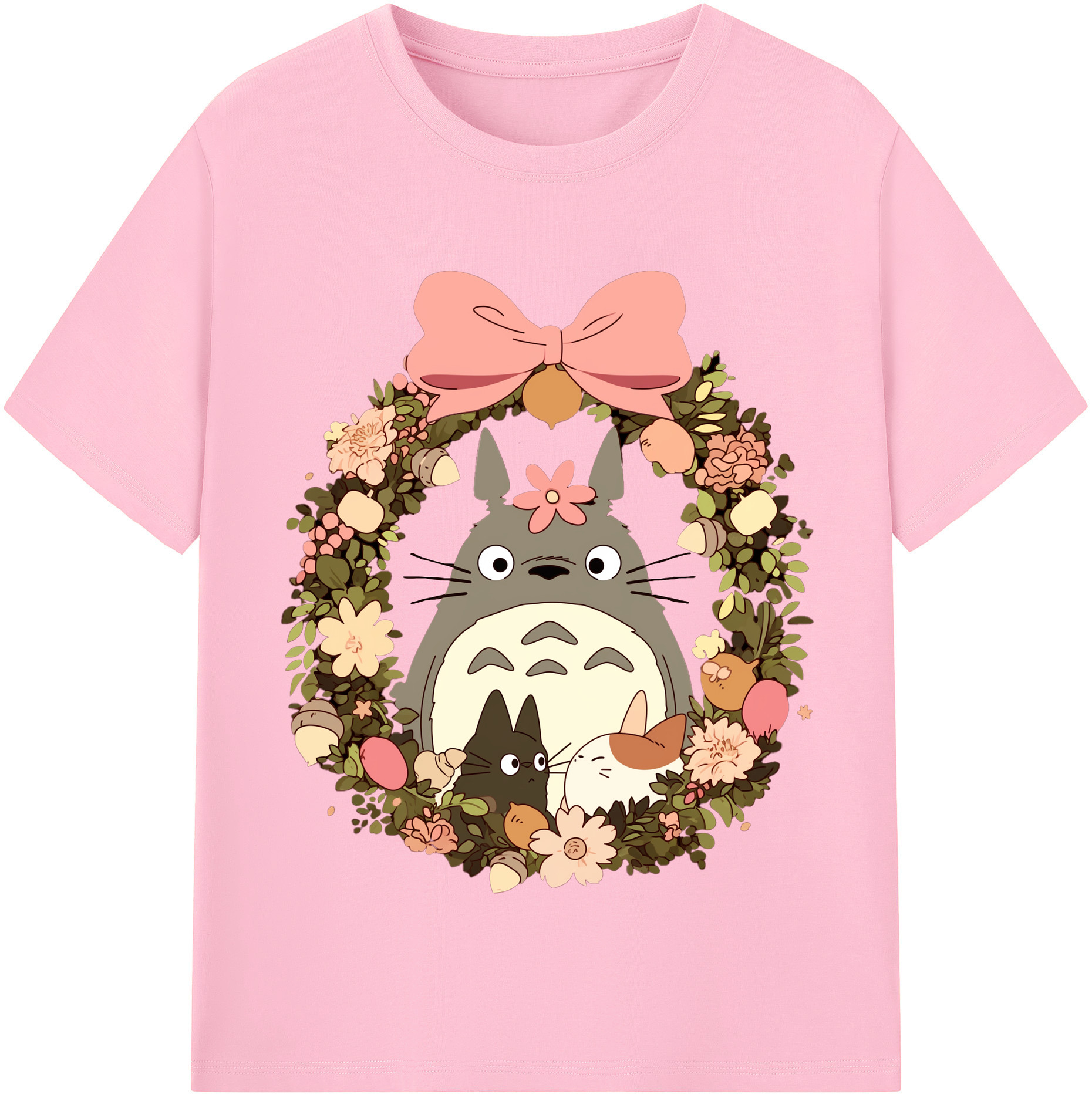 （画像用） となりのトトロ 草壁メイ 草壁サツキ My Neighbor Totoro Satsuki Kusakabe Mei Kusakabe 綿100％半袖Tシャツ（フロントプリント）
