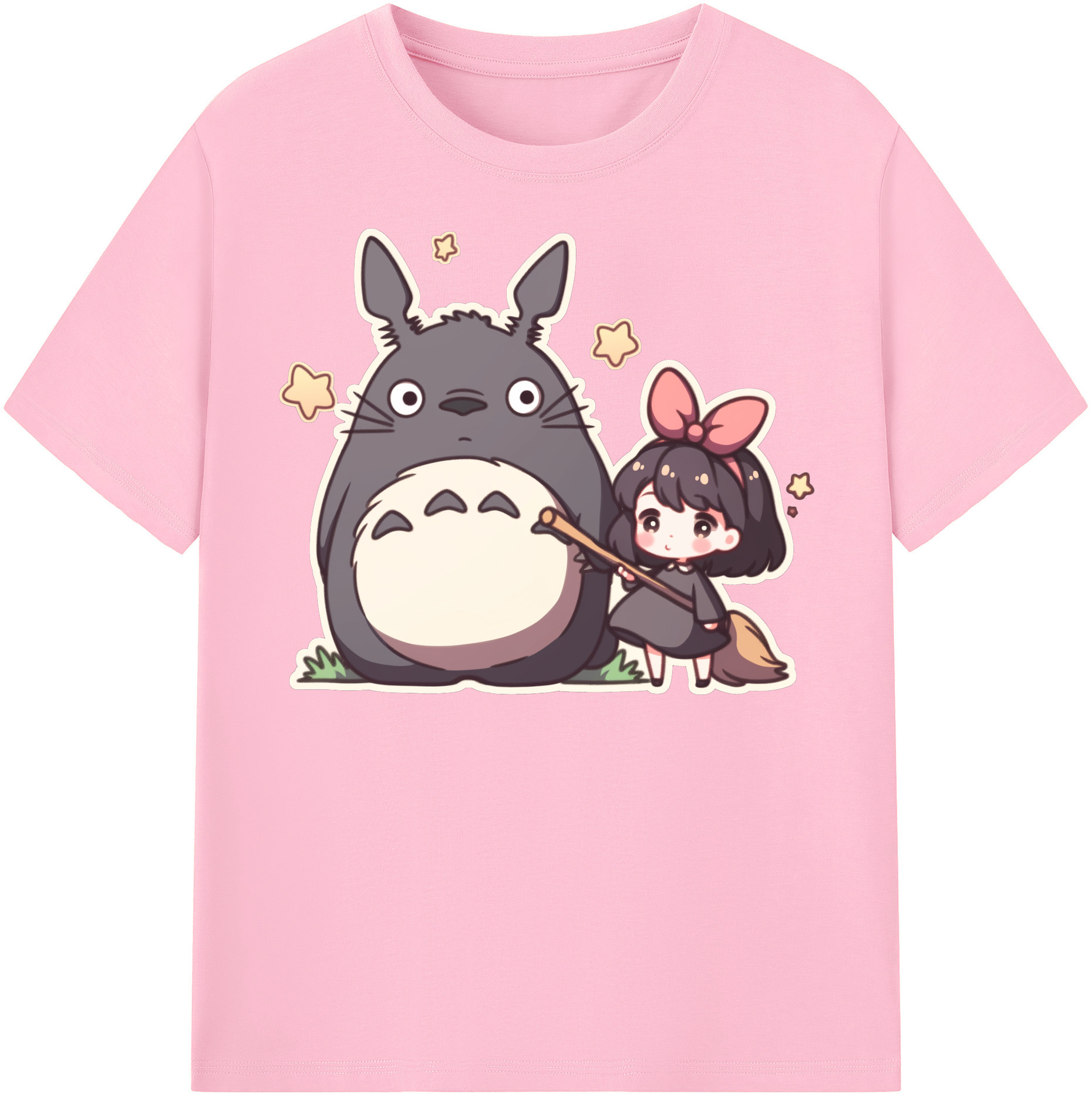 （画像用） となりのトトロ 草壁メイ 草壁サツキ My Neighbor Totoro Satsuki Kusakabe Mei Kusakabe 綿100％半袖Tシャツ（フロントプリント）