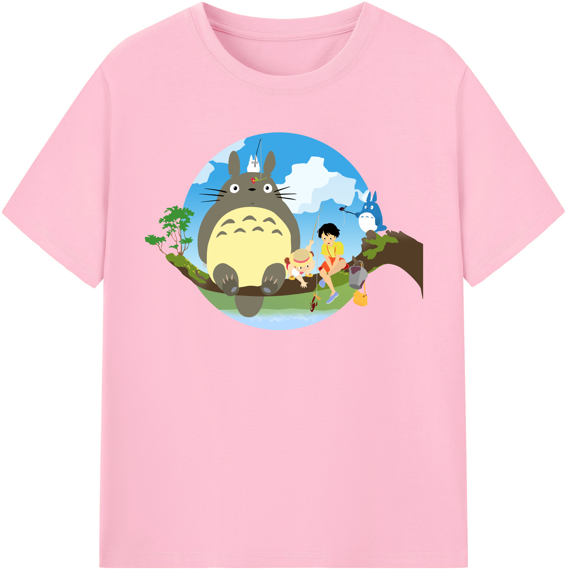 （画像用） となりのトトロ 草壁メイ 草壁サツキ My Neighbor Totoro Satsuki Kusakabe Mei Kusakabe 綿100％半袖Tシャツ（フロントプリント）