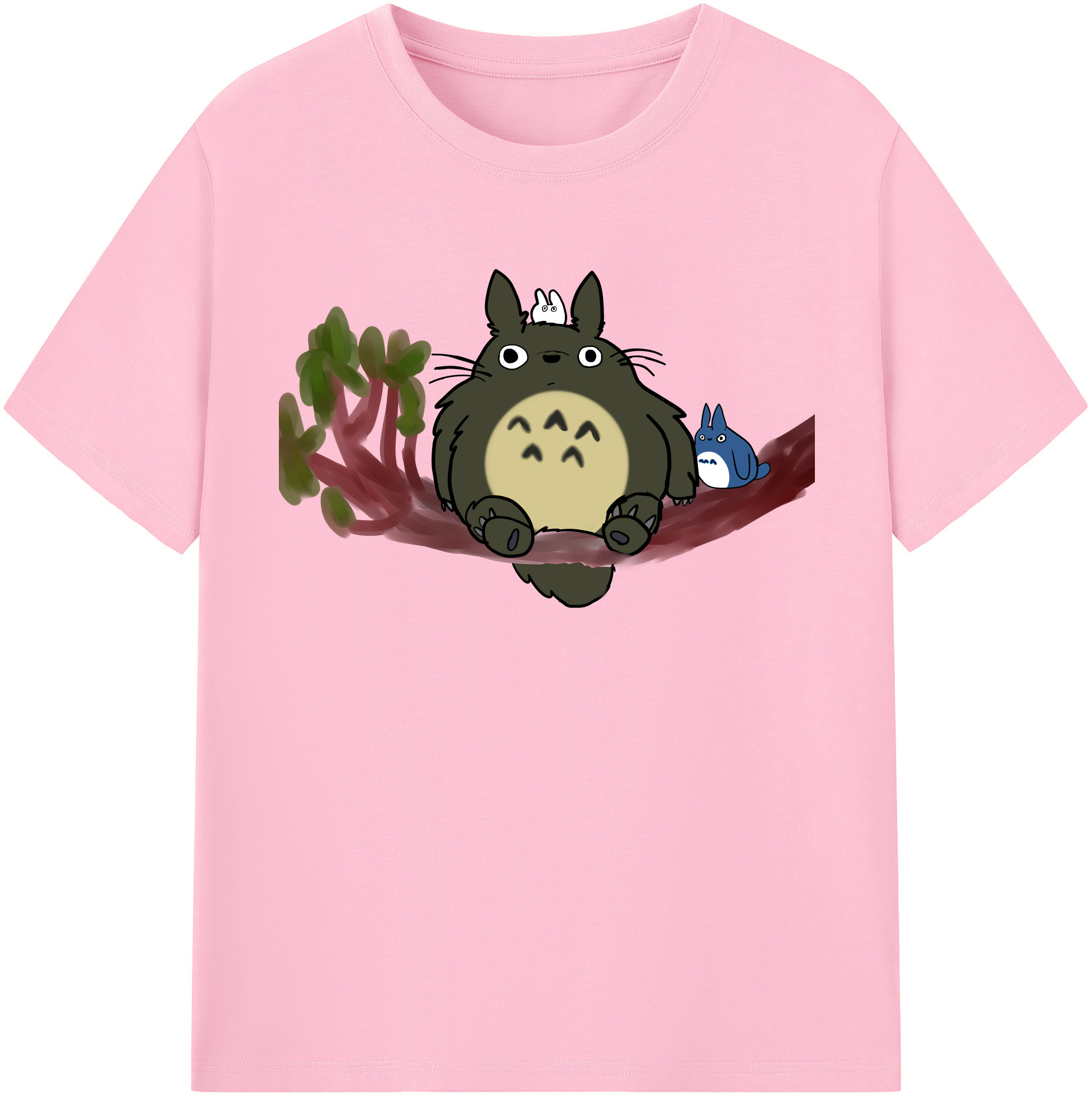 （画像用） となりのトトロ 草壁メイ 草壁サツキ My Neighbor Totoro Satsuki Kusakabe Mei Kusakabe 綿100％半袖Tシャツ（フロントプリント）