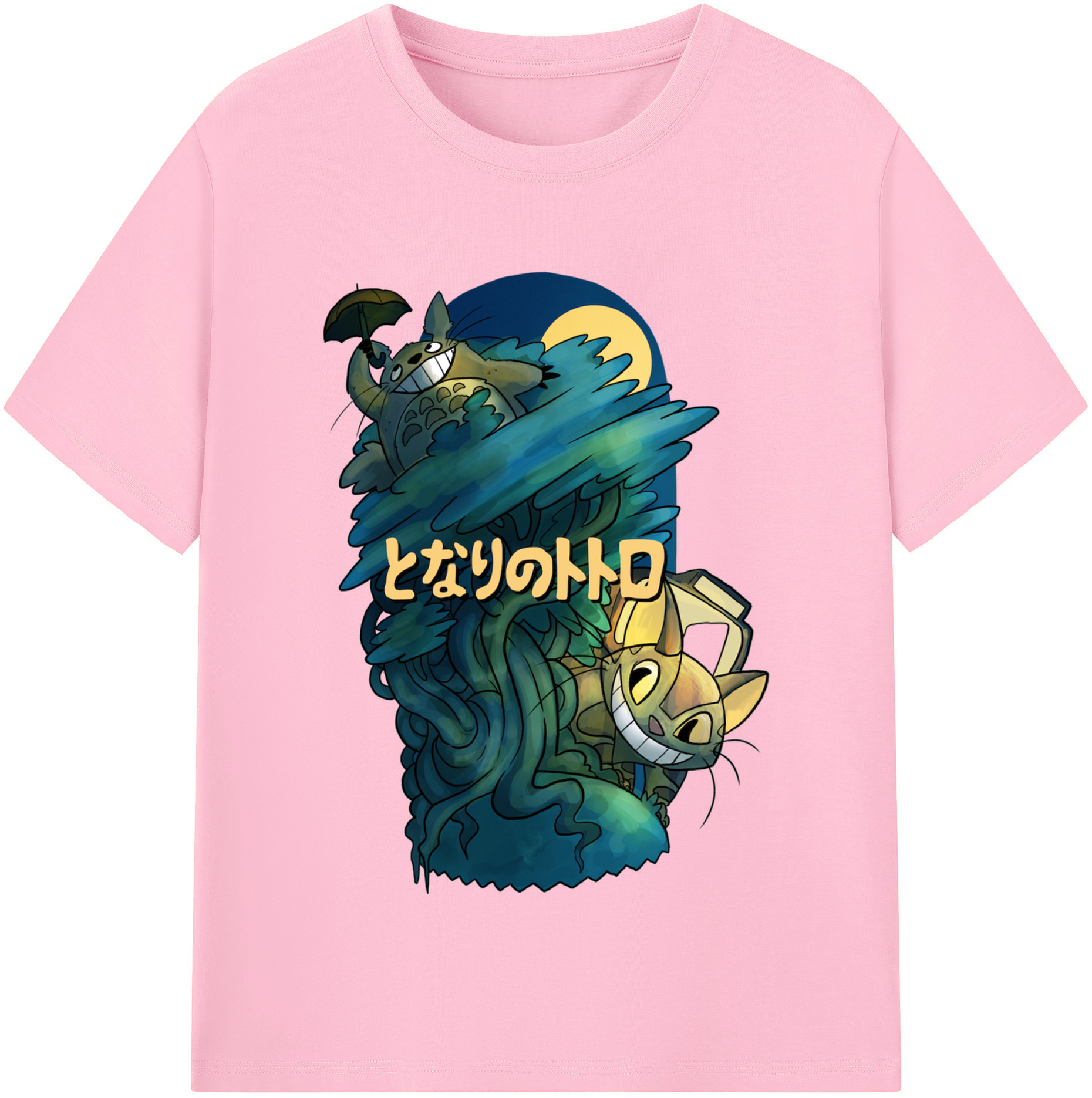 （画像用） となりのトトロ 草壁メイ 草壁サツキ My Neighbor Totoro Satsuki Kusakabe Mei Kusakabe 綿100％半袖Tシャツ（フロントプリント）