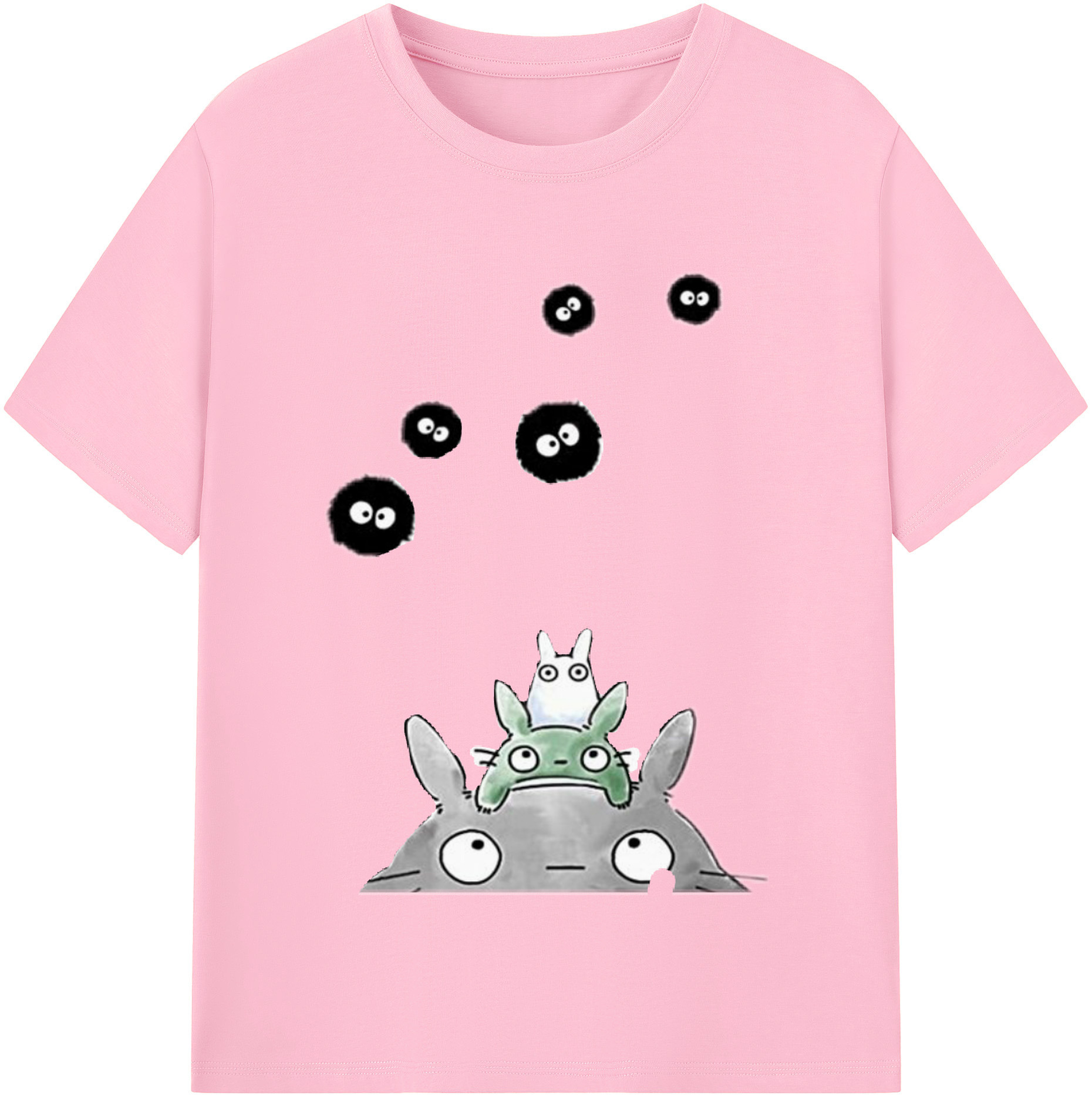 （画像用） となりのトトロ 草壁メイ 草壁サツキ My Neighbor Totoro Satsuki Kusakabe Mei Kusakabe 綿100％半袖Tシャツ（フロントプリント）