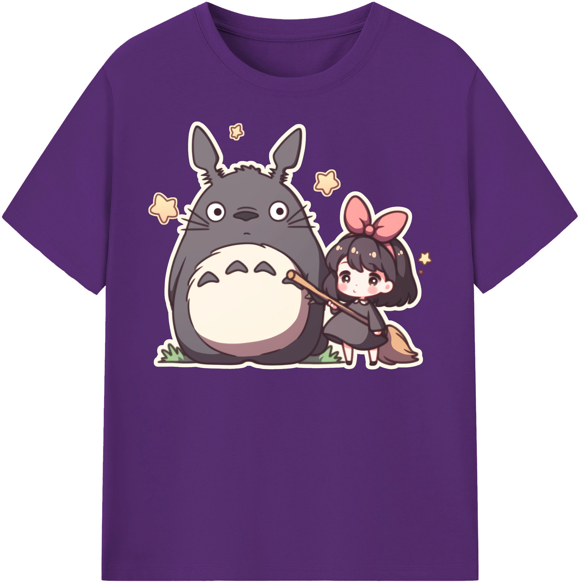 （画像用） となりのトトロ 草壁メイ 草壁サツキ My Neighbor Totoro Satsuki Kusakabe Mei Kusakabe 綿100％半袖Tシャツ（フロントプリント）