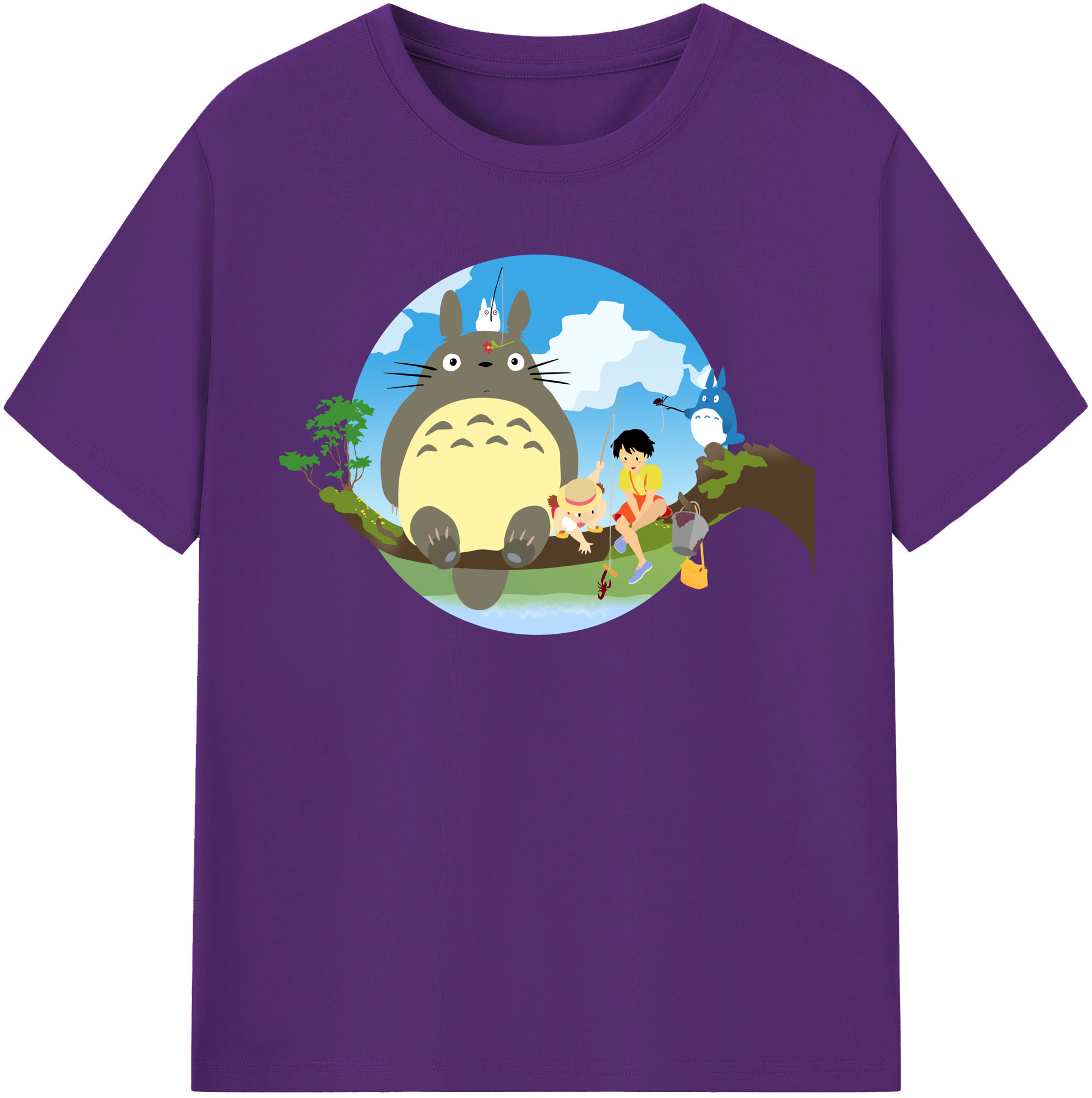 （画像用） となりのトトロ 草壁メイ 草壁サツキ My Neighbor Totoro Satsuki Kusakabe Mei Kusakabe 綿100％半袖Tシャツ（フロントプリント）