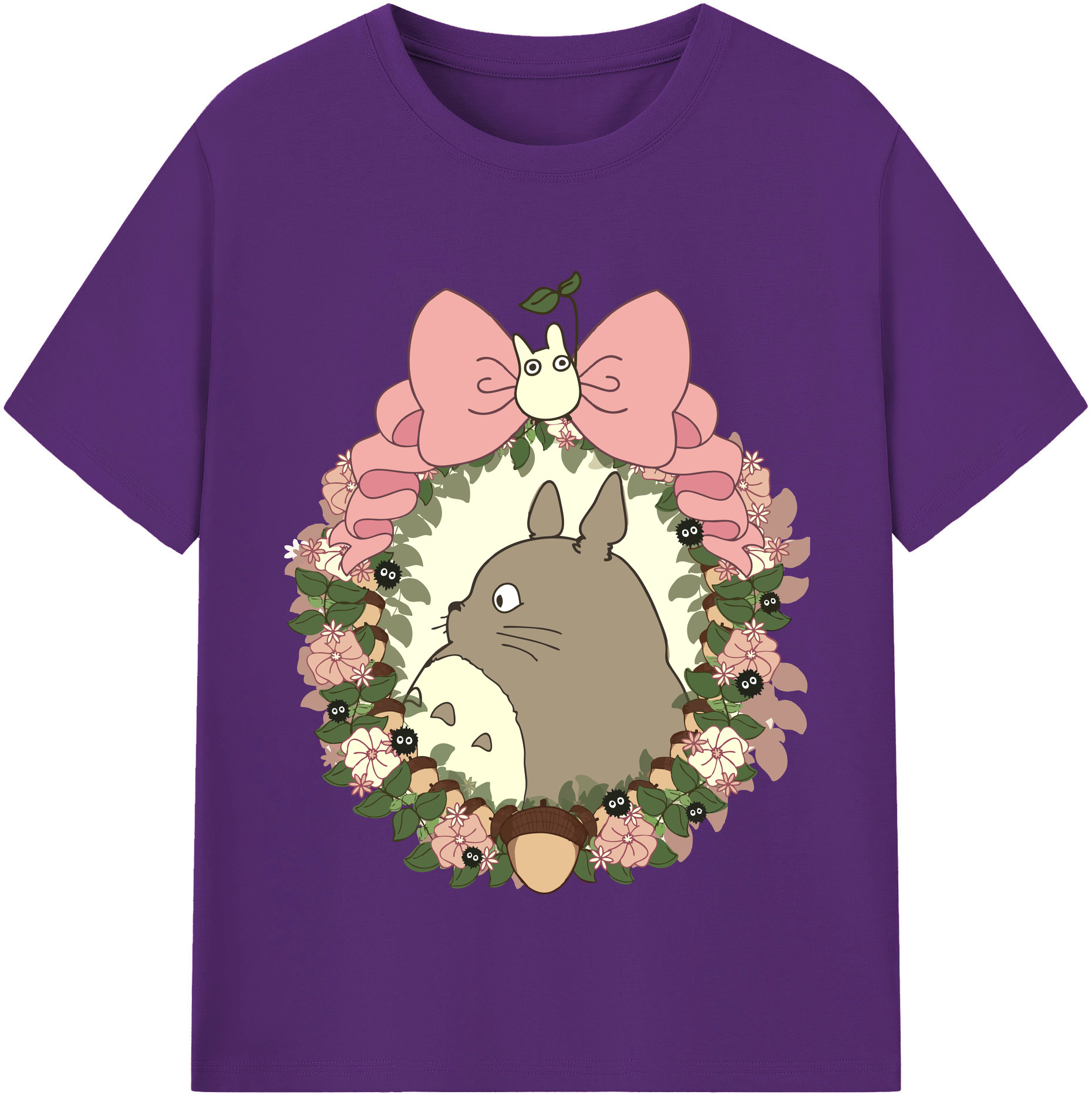 （画像用） となりのトトロ 草壁メイ 草壁サツキ My Neighbor Totoro Satsuki Kusakabe Mei Kusakabe 綿100％半袖Tシャツ（フロントプリント）