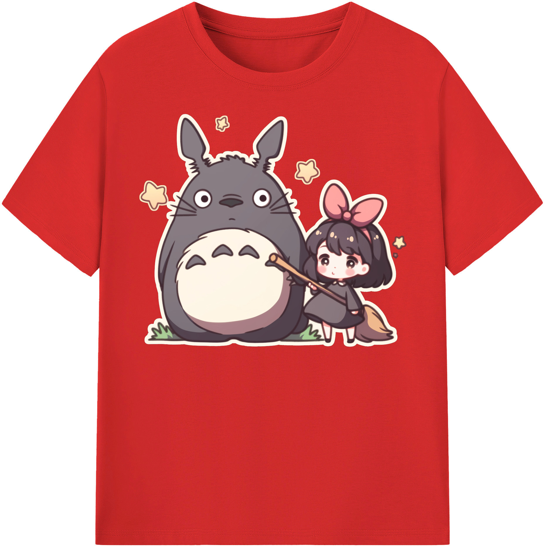 （画像用） となりのトトロ 草壁メイ 草壁サツキ My Neighbor Totoro Satsuki Kusakabe Mei Kusakabe 綿100％半袖Tシャツ（フロントプリント）