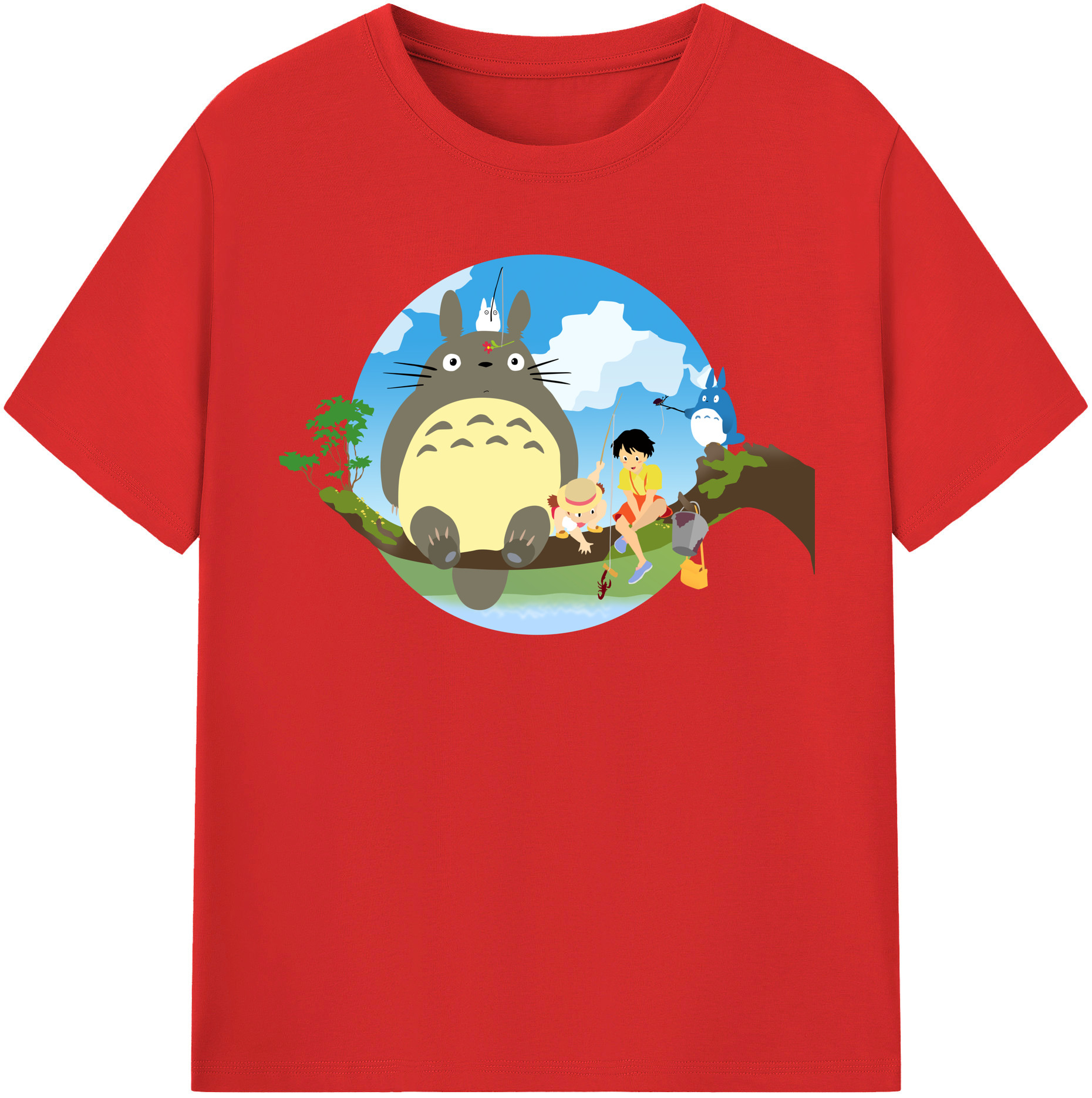 （画像用） となりのトトロ 草壁メイ 草壁サツキ My Neighbor Totoro Satsuki Kusakabe Mei Kusakabe 綿100％半袖Tシャツ（フロントプリント）