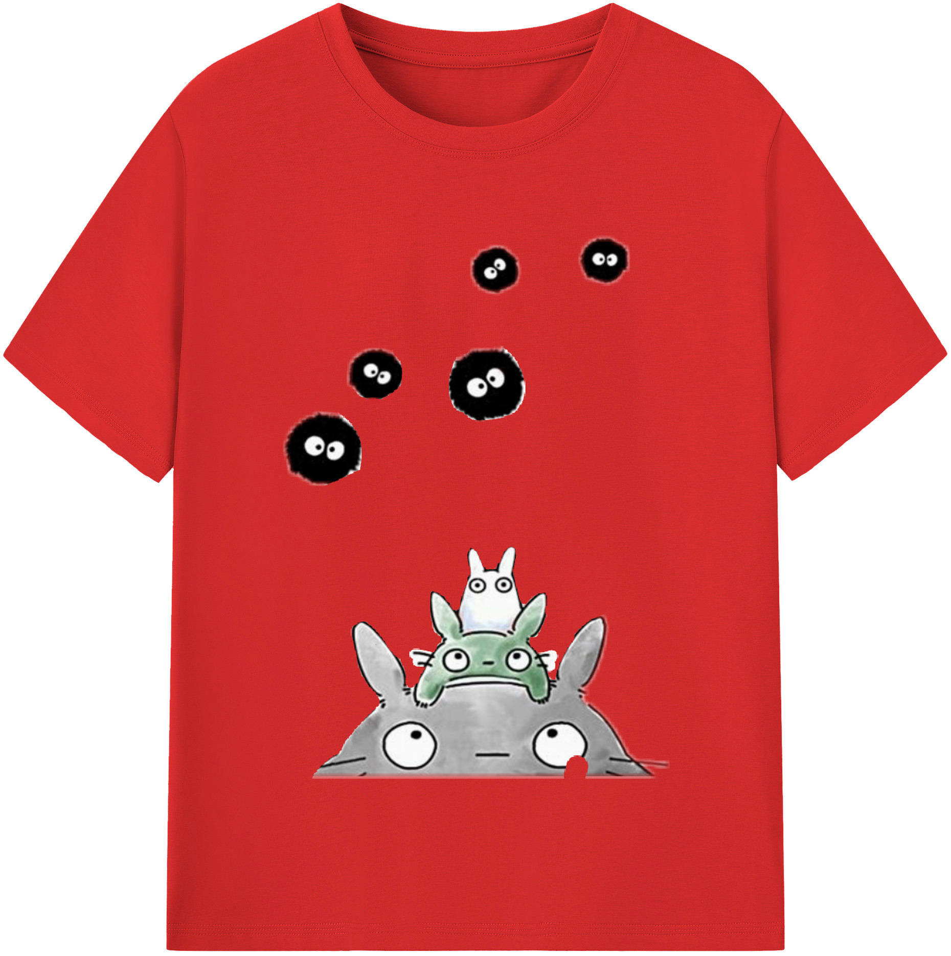 （画像用） となりのトトロ 草壁メイ 草壁サツキ My Neighbor Totoro Satsuki Kusakabe Mei Kusakabe 綿100％半袖Tシャツ（フロントプリント）