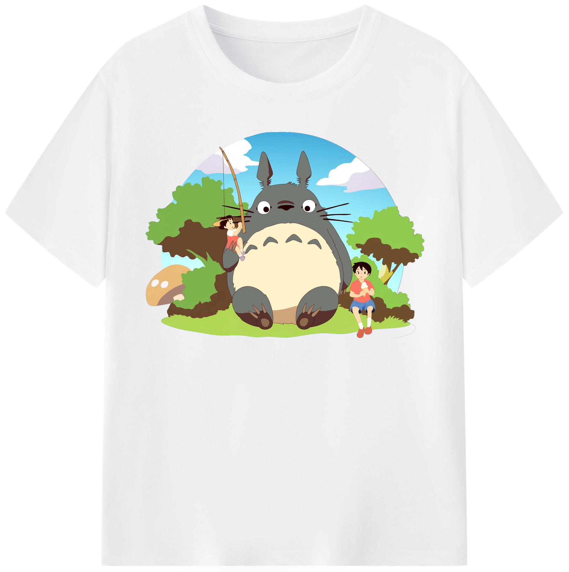 （画像用） となりのトトロ 草壁メイ 草壁サツキ My Neighbor Totoro Satsuki Kusakabe Mei Kusakabe 綿100％半袖Tシャツ（フロントプリント）