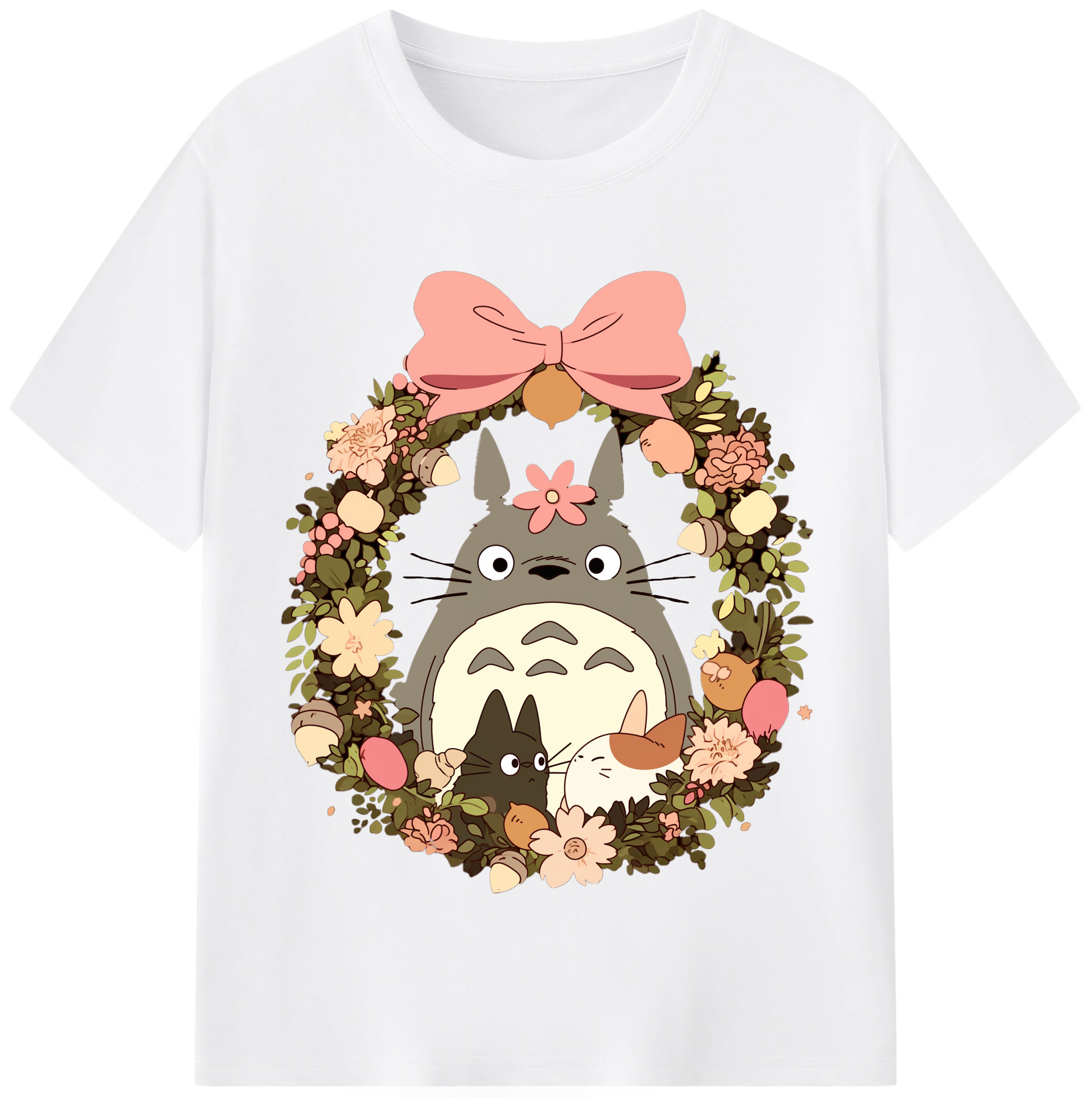 （画像用） となりのトトロ 草壁メイ 草壁サツキ My Neighbor Totoro Satsuki Kusakabe Mei Kusakabe 綿100％半袖Tシャツ（フロントプリント）