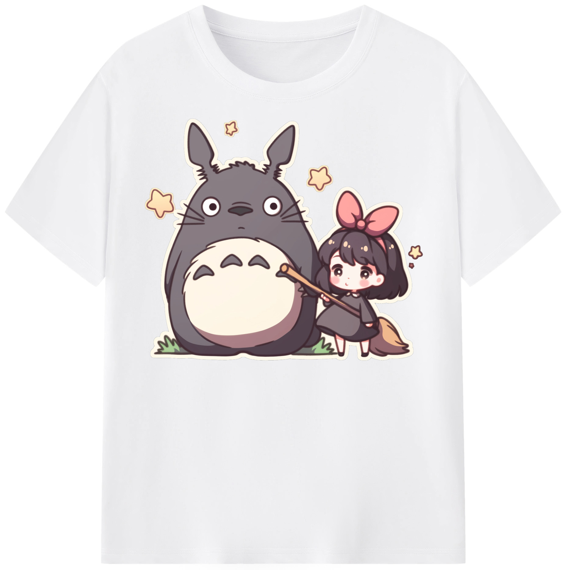 （画像用） となりのトトロ 草壁メイ 草壁サツキ My Neighbor Totoro Satsuki Kusakabe Mei Kusakabe 綿100％半袖Tシャツ（フロントプリント）