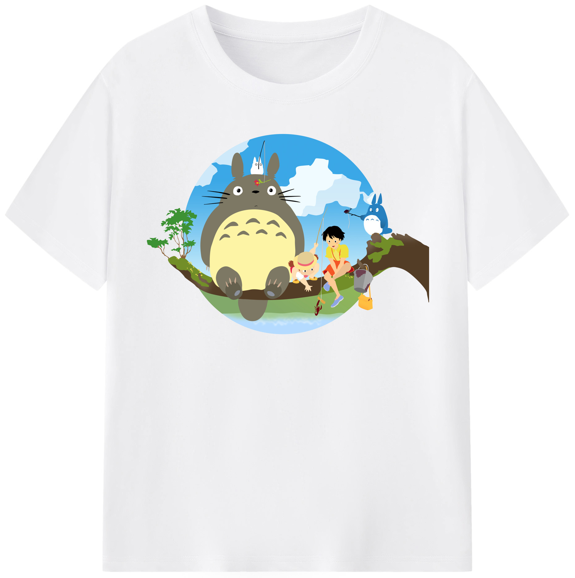 （画像用） となりのトトロ 草壁メイ 草壁サツキ My Neighbor Totoro Satsuki Kusakabe Mei Kusakabe 綿100％半袖Tシャツ（フロントプリント）
