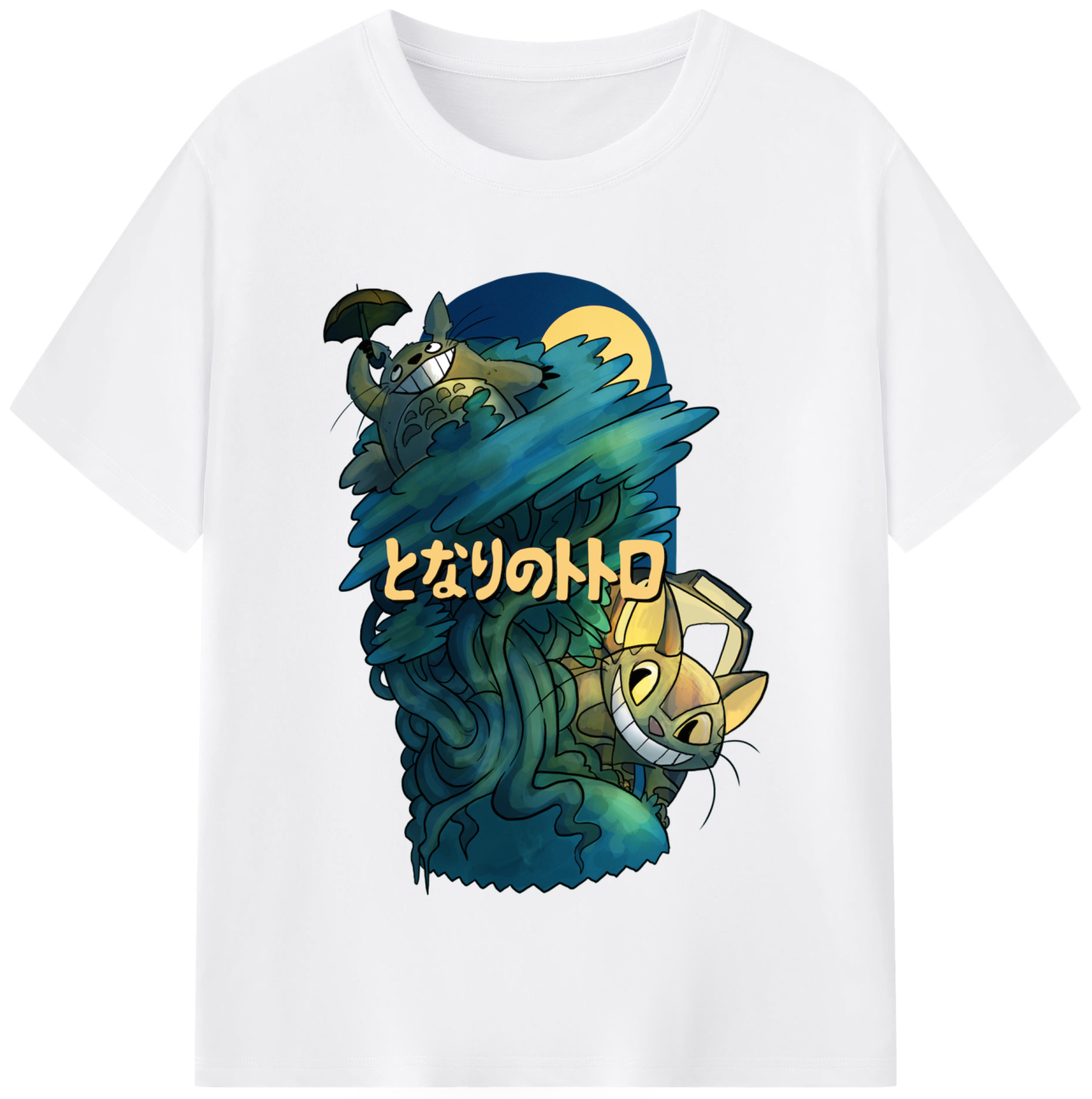 （画像用） となりのトトロ 草壁メイ 草壁サツキ My Neighbor Totoro Satsuki Kusakabe Mei Kusakabe 綿100％半袖Tシャツ（フロントプリント）