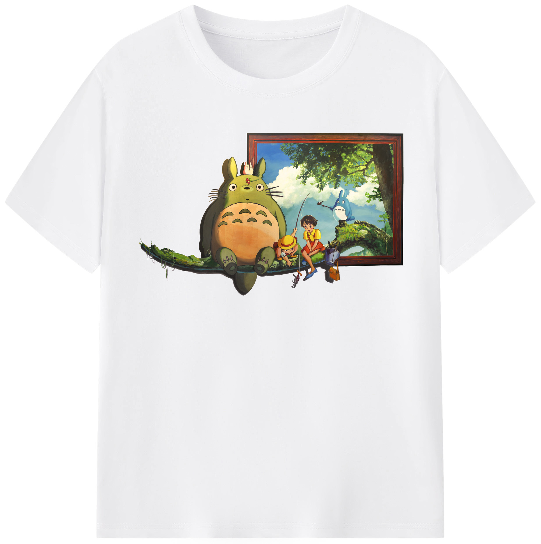 （画像用） となりのトトロ 草壁メイ 草壁サツキ My Neighbor Totoro Satsuki Kusakabe Mei Kusakabe 綿100％半袖Tシャツ（フロントプリント）