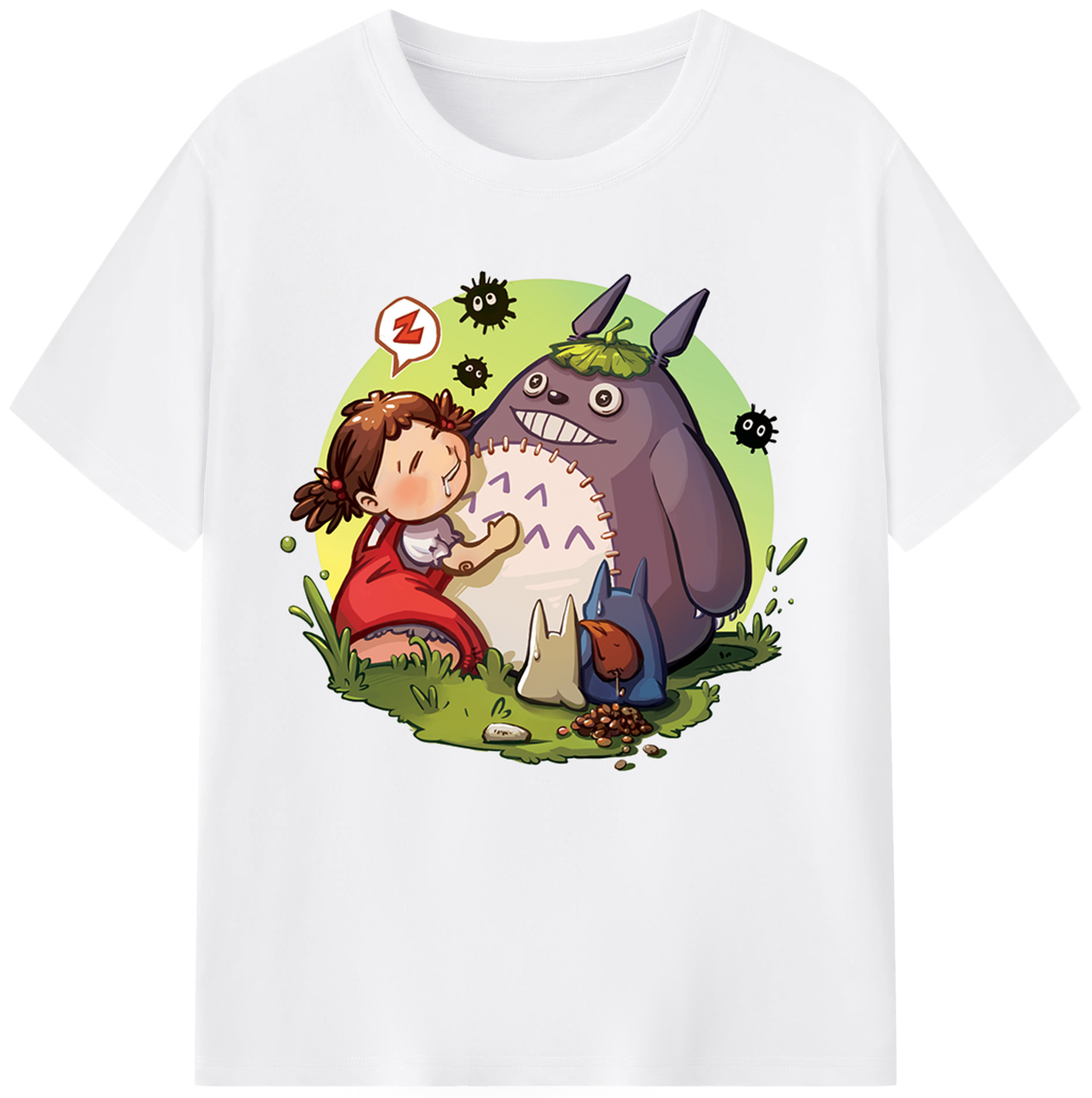 （画像用） となりのトトロ 草壁メイ 草壁サツキ My Neighbor Totoro Satsuki Kusakabe Mei Kusakabe 綿100％半袖Tシャツ（フロントプリント）