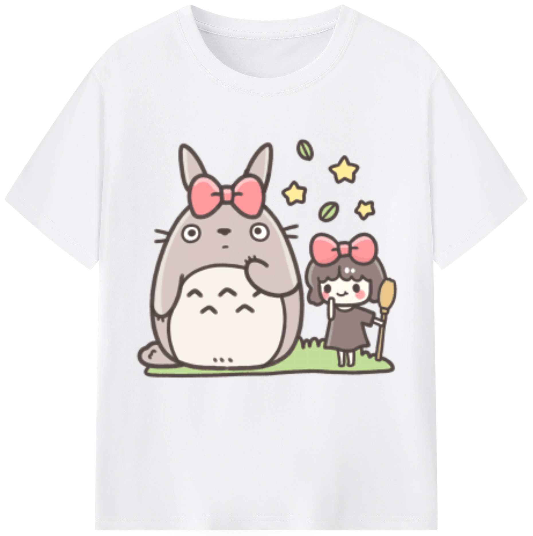 （画像用） となりのトトロ 草壁メイ 草壁サツキ My Neighbor Totoro Satsuki Kusakabe Mei Kusakabe 綿100％半袖Tシャツ（フロントプリント）
