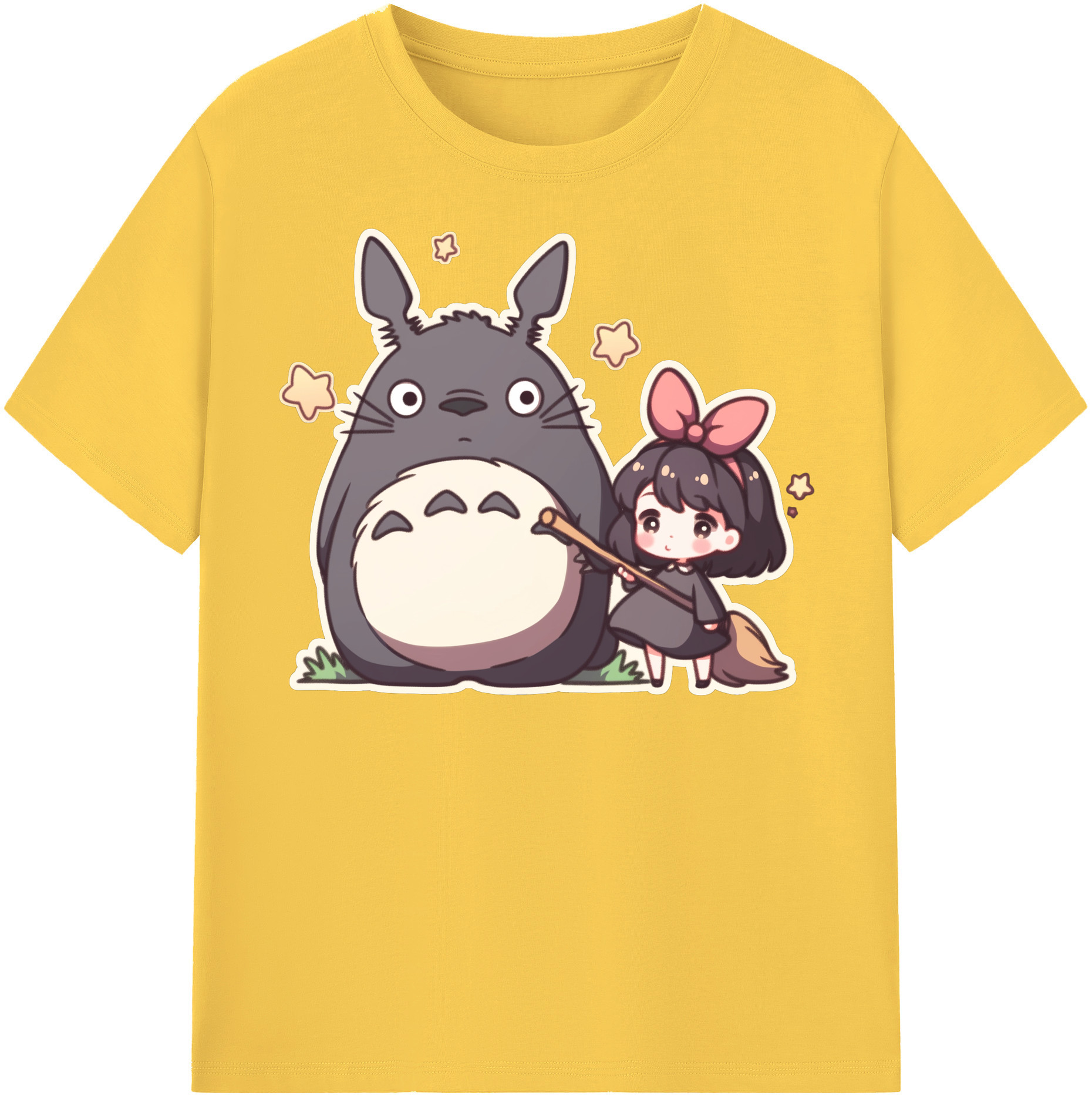 （画像用） となりのトトロ 草壁メイ 草壁サツキ My Neighbor Totoro Satsuki Kusakabe Mei Kusakabe 綿100％半袖Tシャツ（フロントプリント）