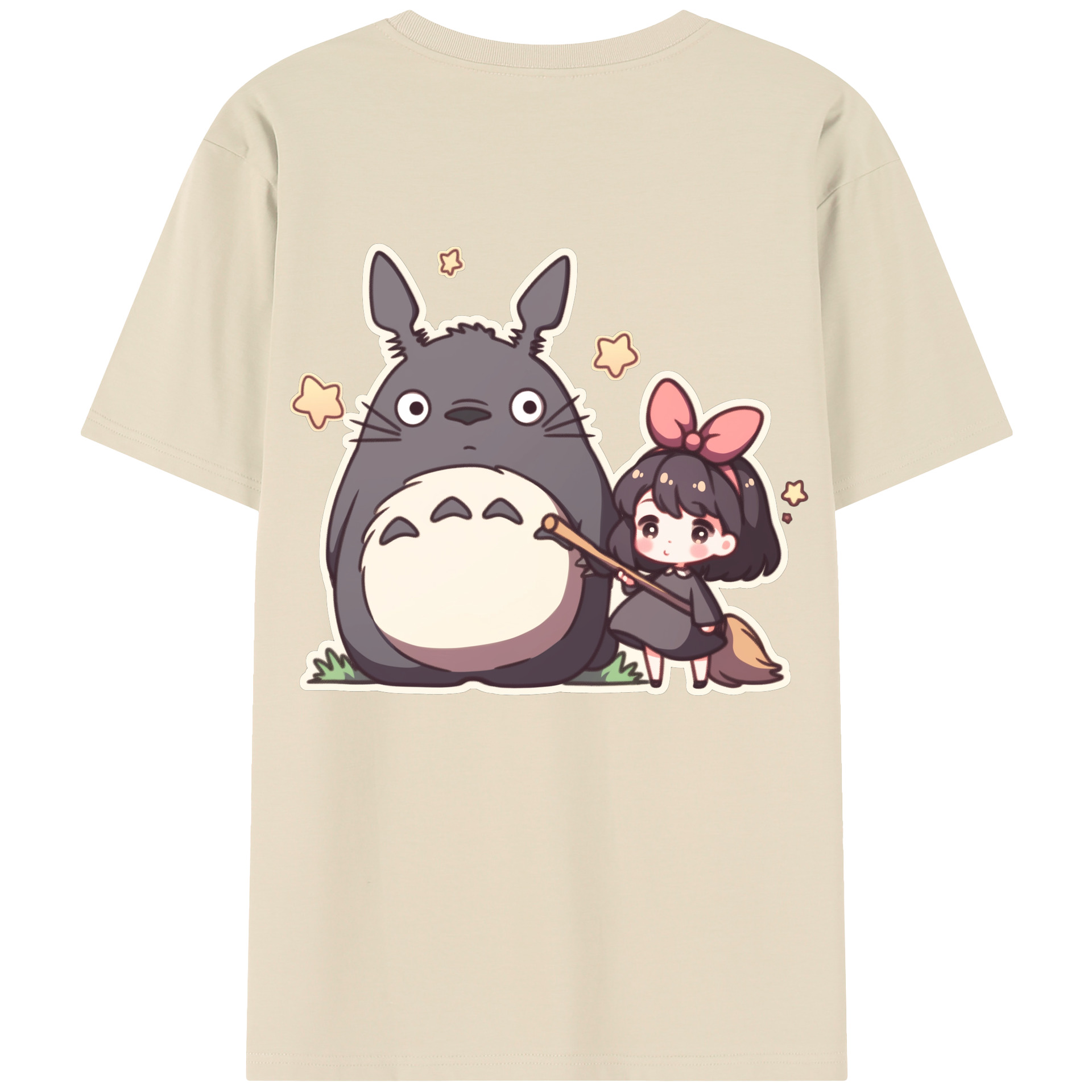 （画像用） となりのトトロ 草壁メイ 草壁サツキ My Neighbor Totoro Satsuki Kusakabe Mei Kusakabe 綿100％半袖Tシャツ（背面プリント）