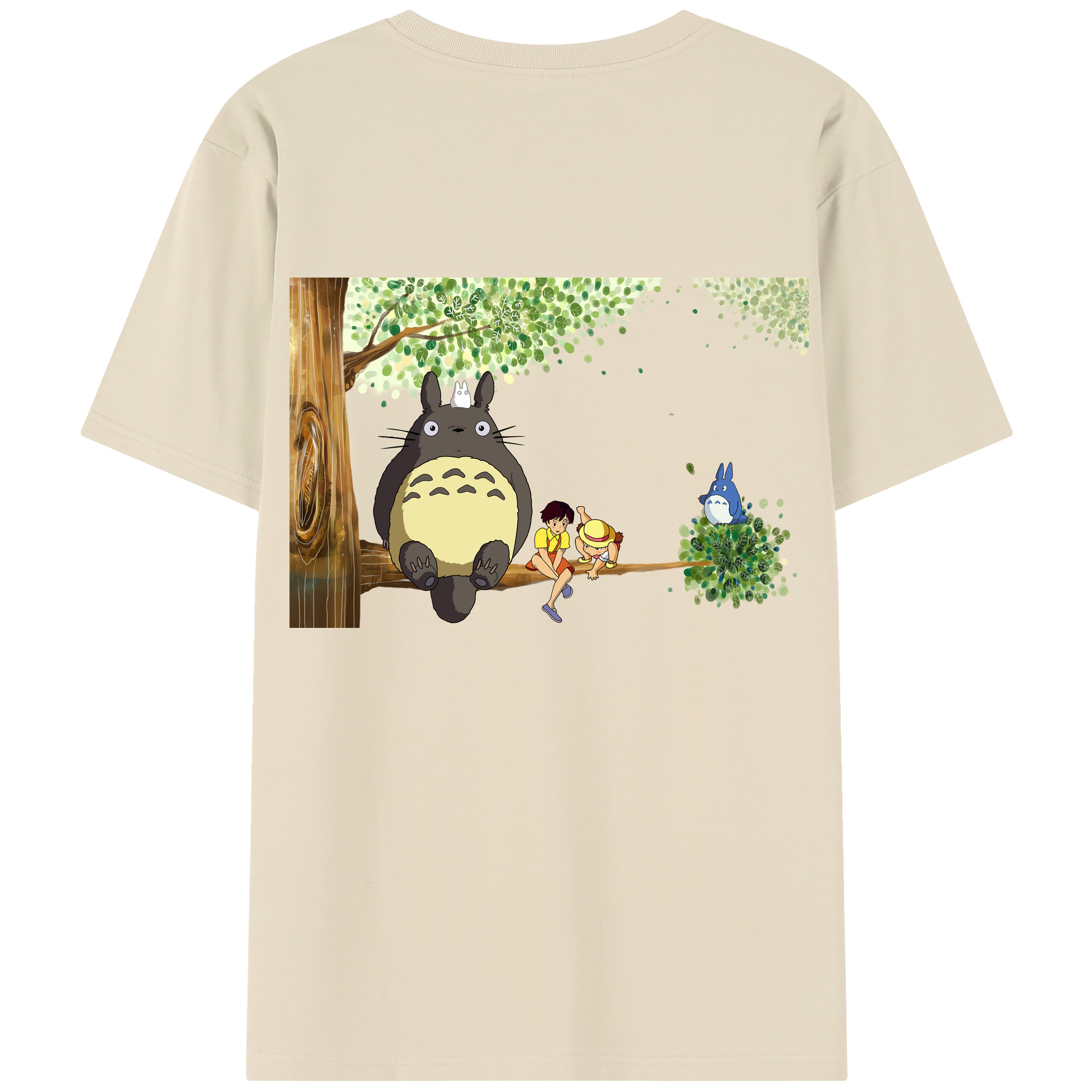 （画像用） となりのトトロ 草壁メイ 草壁サツキ My Neighbor Totoro Satsuki Kusakabe Mei Kusakabe 綿100％半袖Tシャツ（背面プリント）