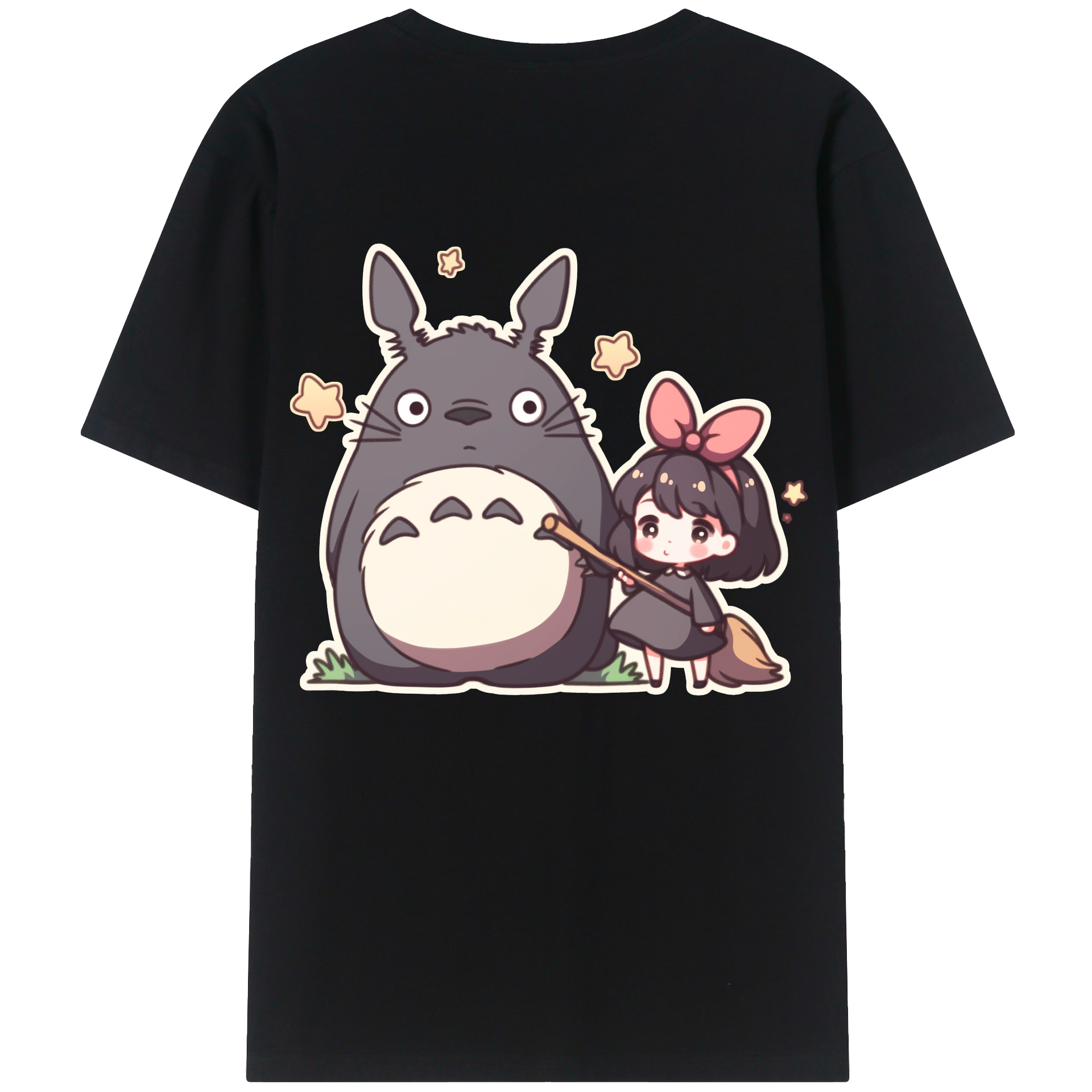 （画像用） となりのトトロ 草壁メイ 草壁サツキ My Neighbor Totoro Satsuki Kusakabe Mei Kusakabe 綿100％半袖Tシャツ（背面プリント）