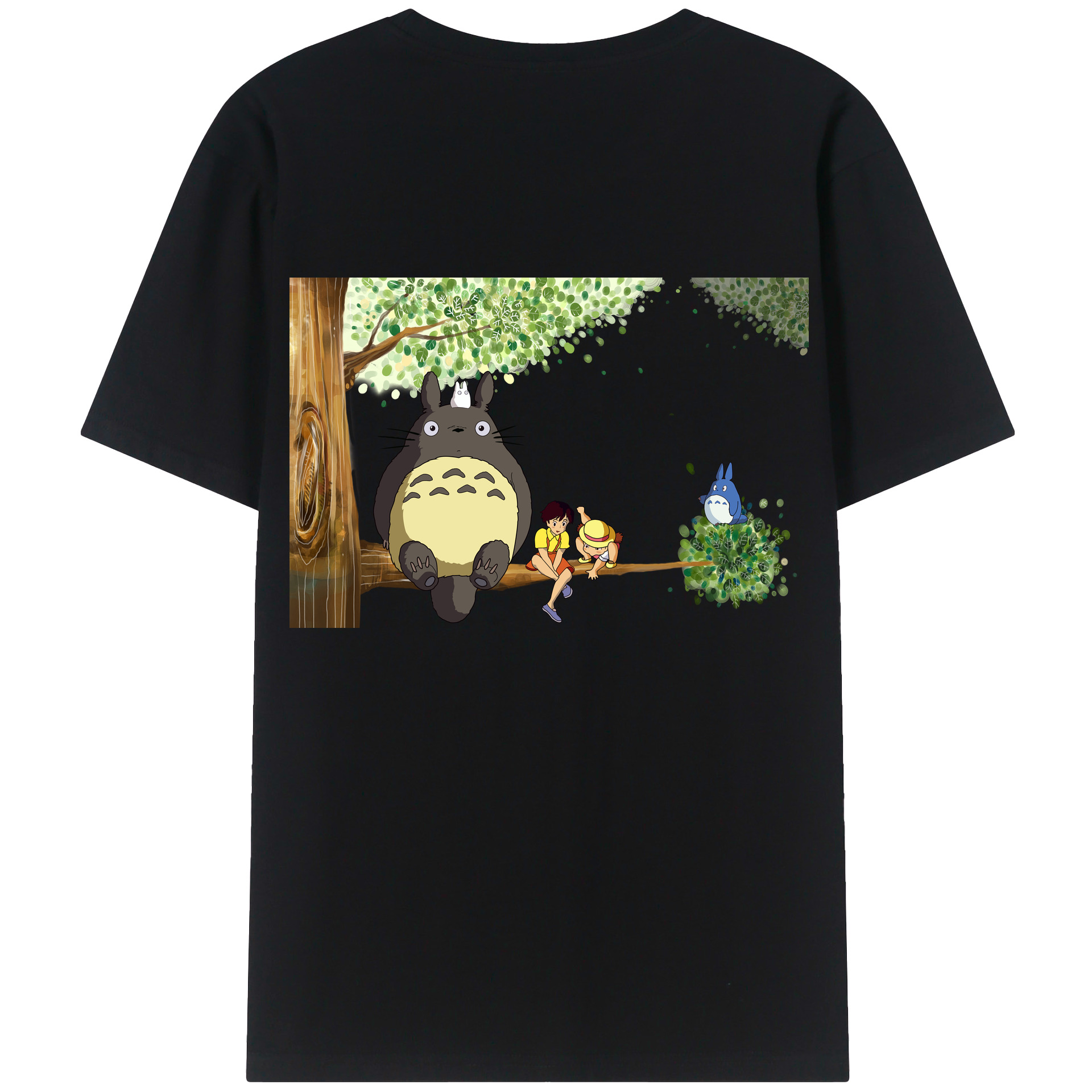 （画像用） となりのトトロ 草壁メイ 草壁サツキ My Neighbor Totoro Satsuki Kusakabe Mei Kusakabe 綿100％半袖Tシャツ（背面プリント）