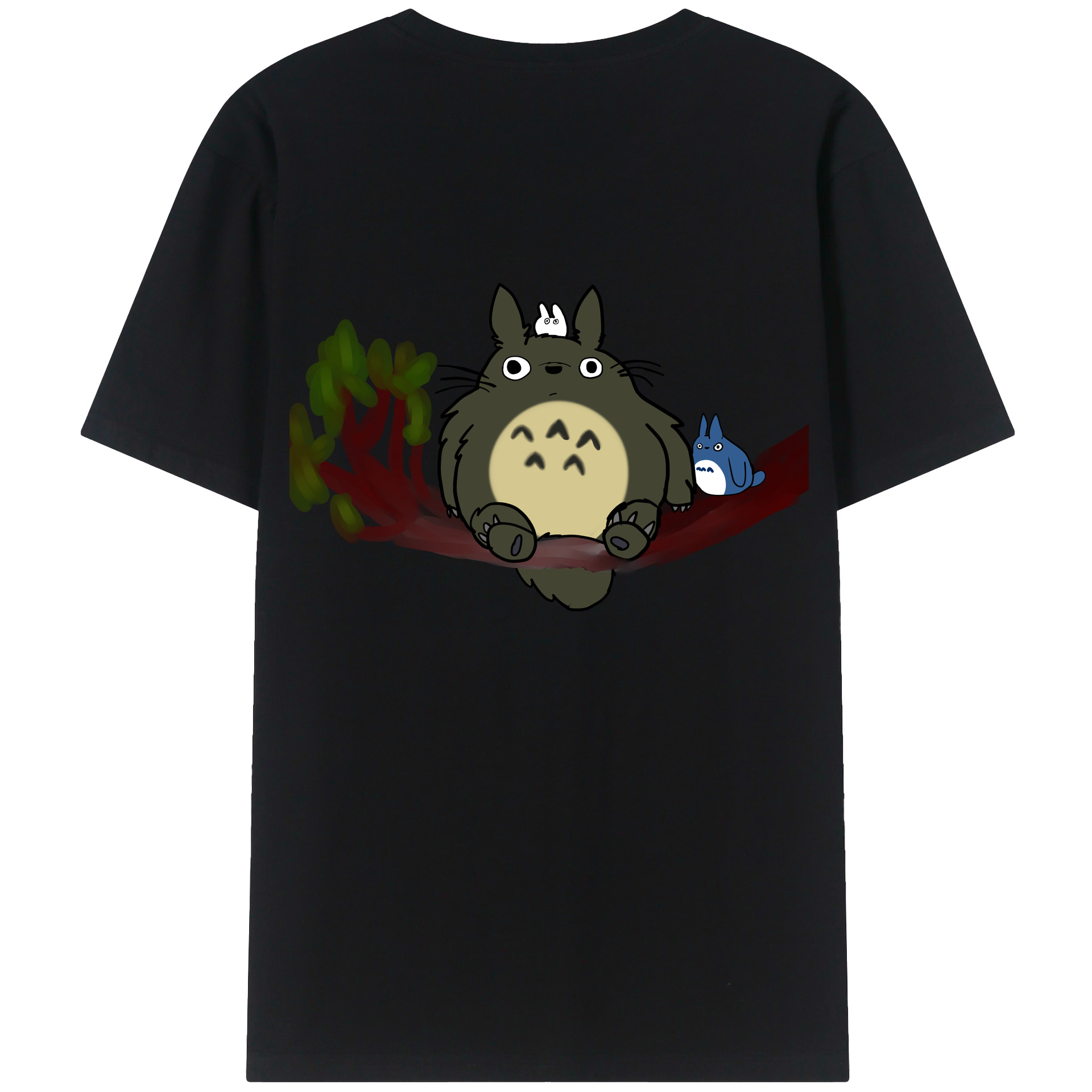（画像用） となりのトトロ 草壁メイ 草壁サツキ My Neighbor Totoro Satsuki Kusakabe Mei Kusakabe 綿100％半袖Tシャツ（背面プリント）
