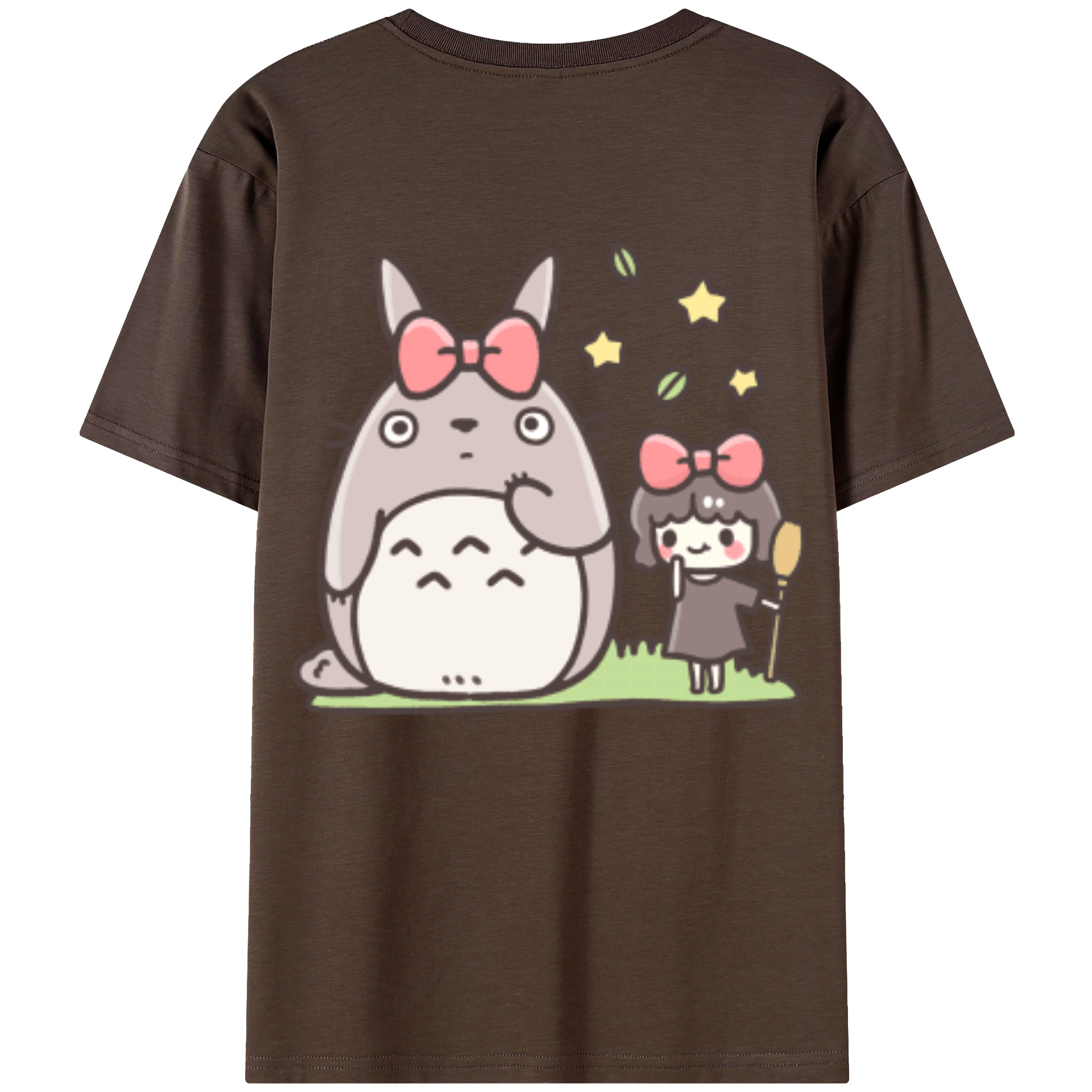 （画像用） となりのトトロ 草壁メイ 草壁サツキ My Neighbor Totoro Satsuki Kusakabe Mei Kusakabe 綿100％半袖Tシャツ（背面プリント）