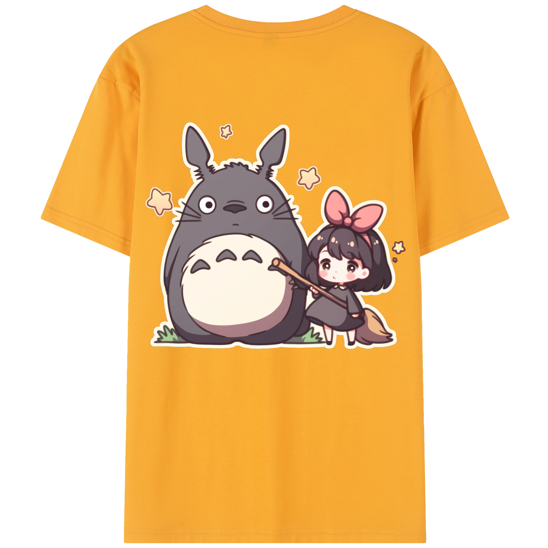 （画像用） となりのトトロ 草壁メイ 草壁サツキ My Neighbor Totoro Satsuki Kusakabe Mei Kusakabe 綿100％半袖Tシャツ（背面プリント）
