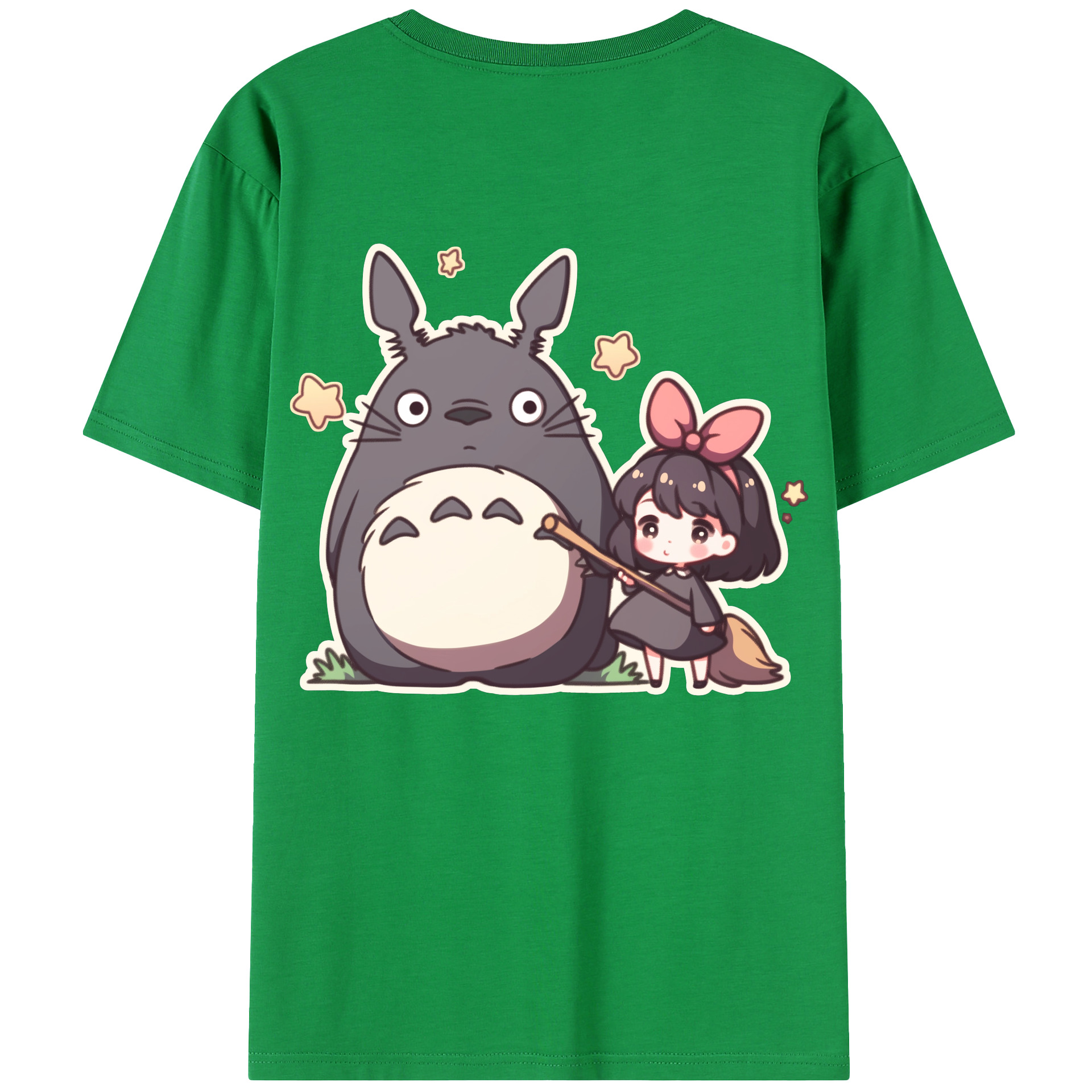 （画像用） となりのトトロ 草壁メイ 草壁サツキ My Neighbor Totoro Satsuki Kusakabe Mei Kusakabe 綿100％半袖Tシャツ（背面プリント）