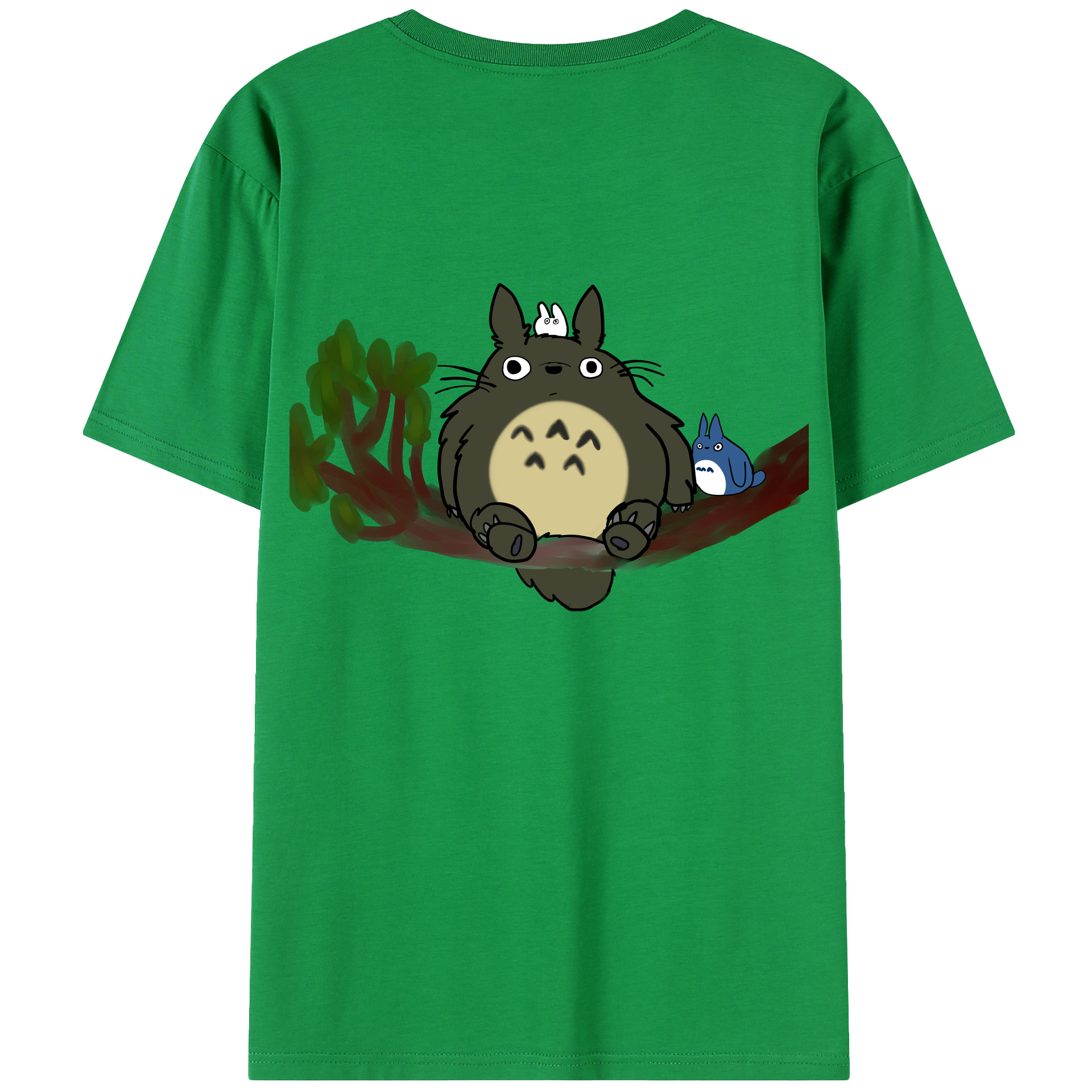 （画像用） となりのトトロ 草壁メイ 草壁サツキ My Neighbor Totoro Satsuki Kusakabe Mei Kusakabe 綿100％半袖Tシャツ（背面プリント）