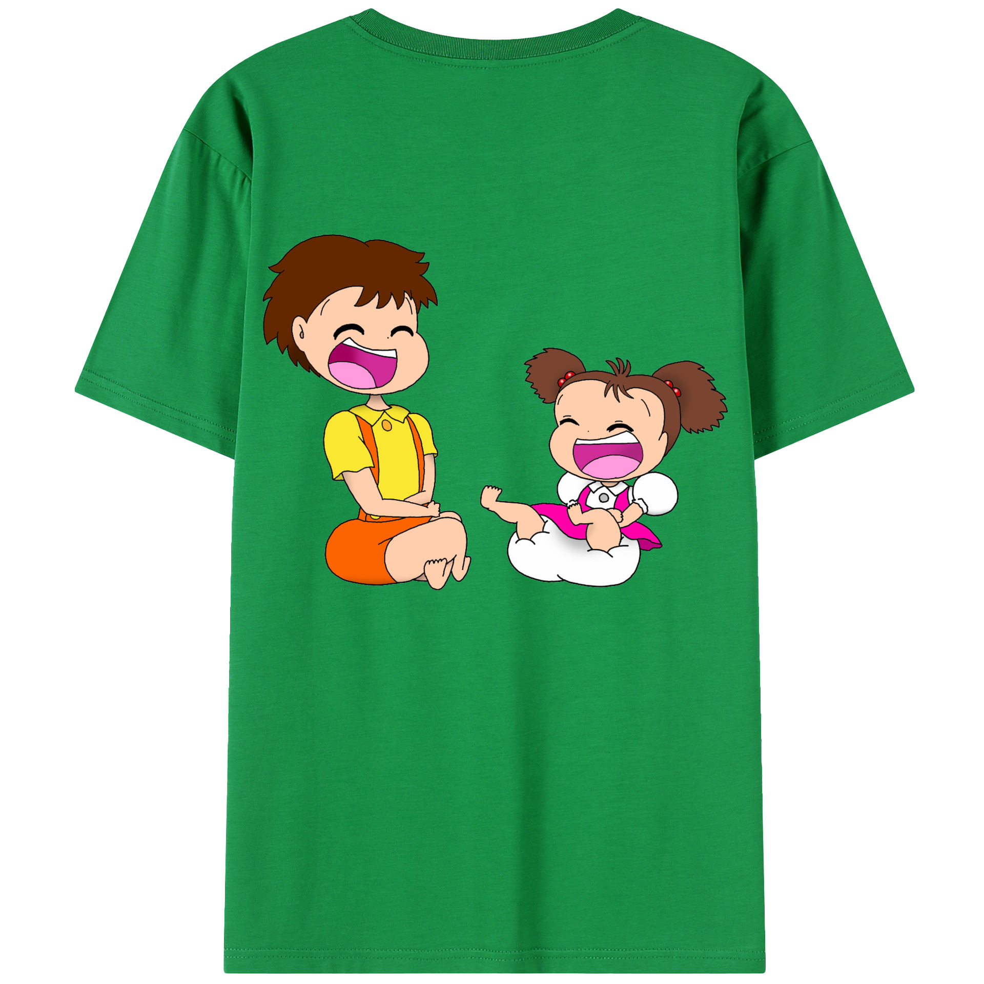 （画像用） となりのトトロ 草壁メイ 草壁サツキ My Neighbor Totoro Satsuki Kusakabe Mei Kusakabe 綿100％半袖Tシャツ（背面プリント）