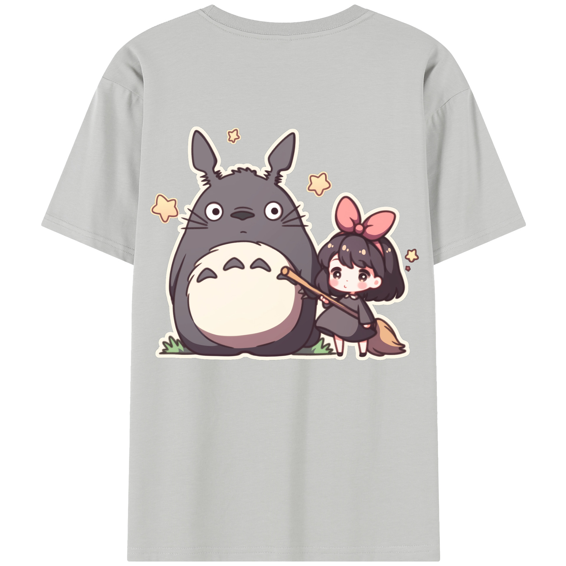 （画像用） となりのトトロ 草壁メイ 草壁サツキ My Neighbor Totoro Satsuki Kusakabe Mei Kusakabe 綿100％半袖Tシャツ（背面プリント）