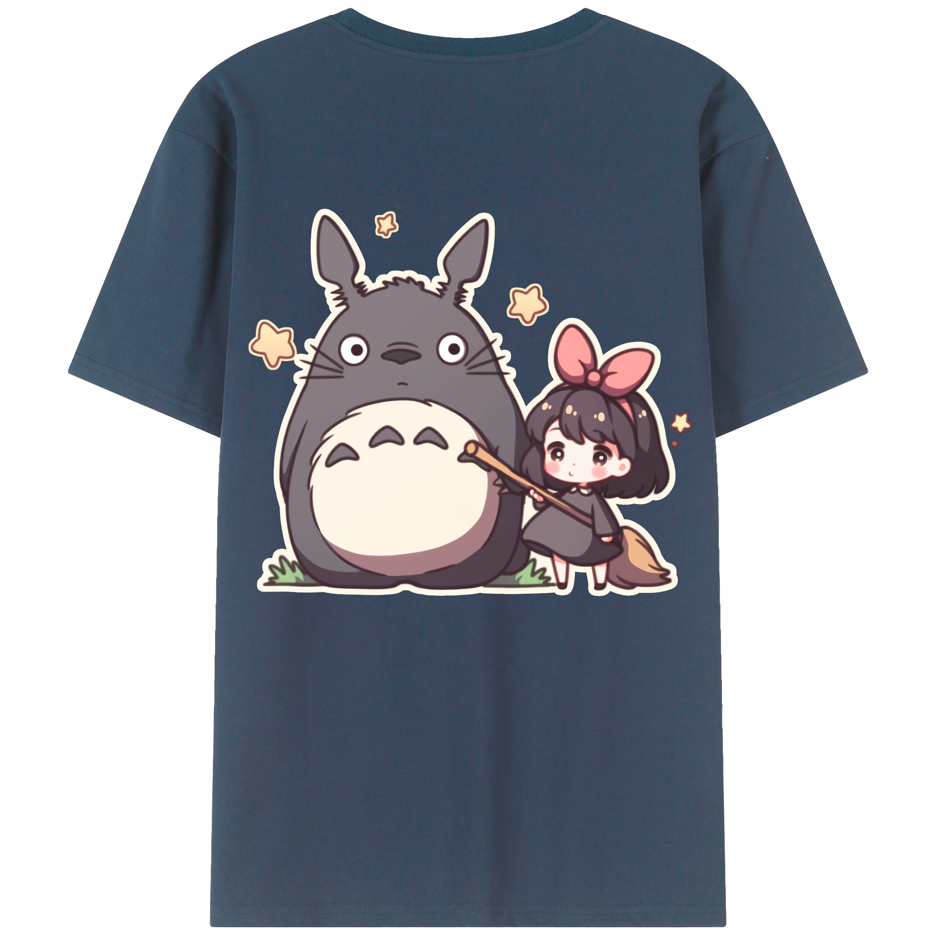 （画像用） となりのトトロ 草壁メイ 草壁サツキ My Neighbor Totoro Satsuki Kusakabe Mei Kusakabe 綿100％半袖Tシャツ（背面プリント）