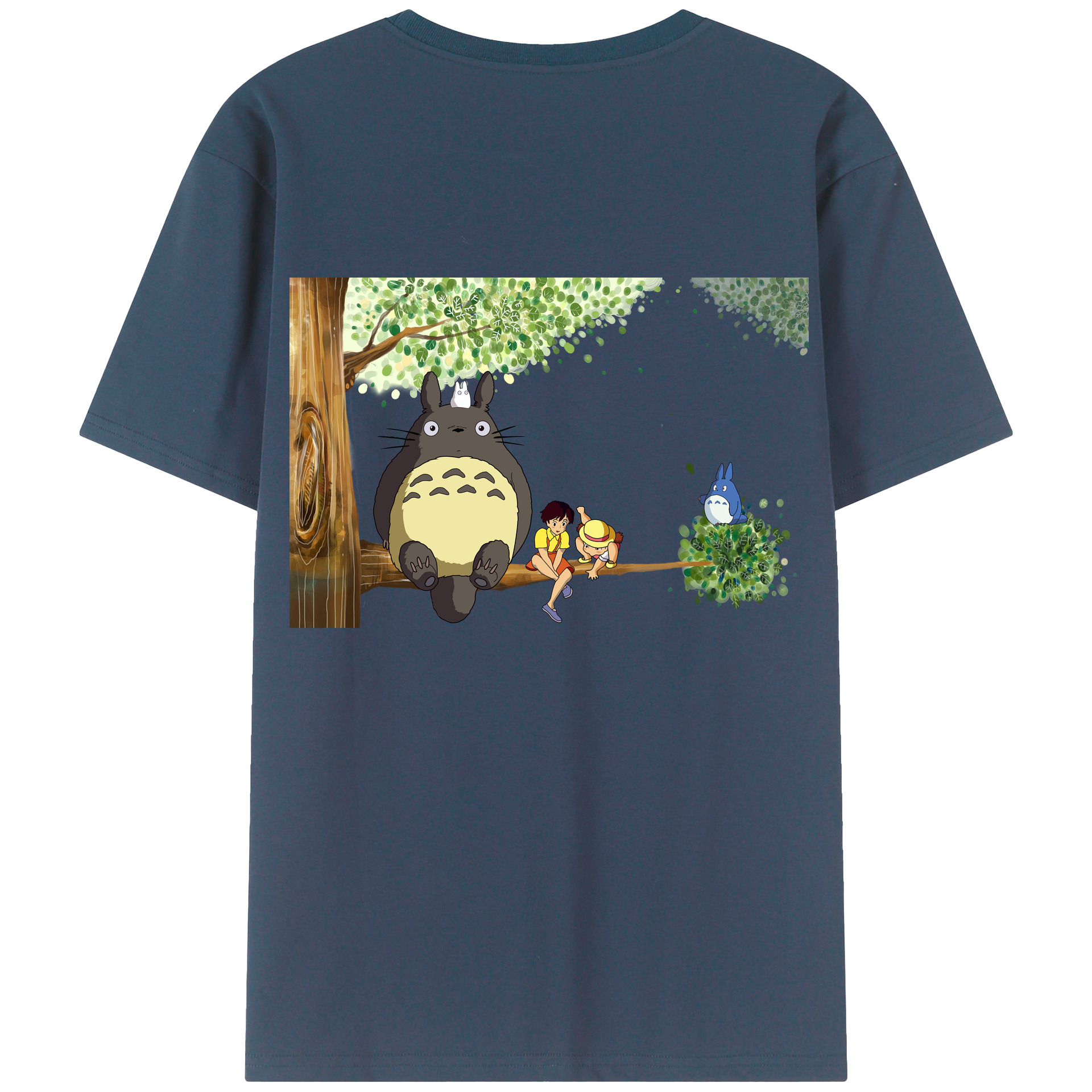 （画像用） となりのトトロ 草壁メイ 草壁サツキ My Neighbor Totoro Satsuki Kusakabe Mei Kusakabe 綿100％半袖Tシャツ（背面プリント）