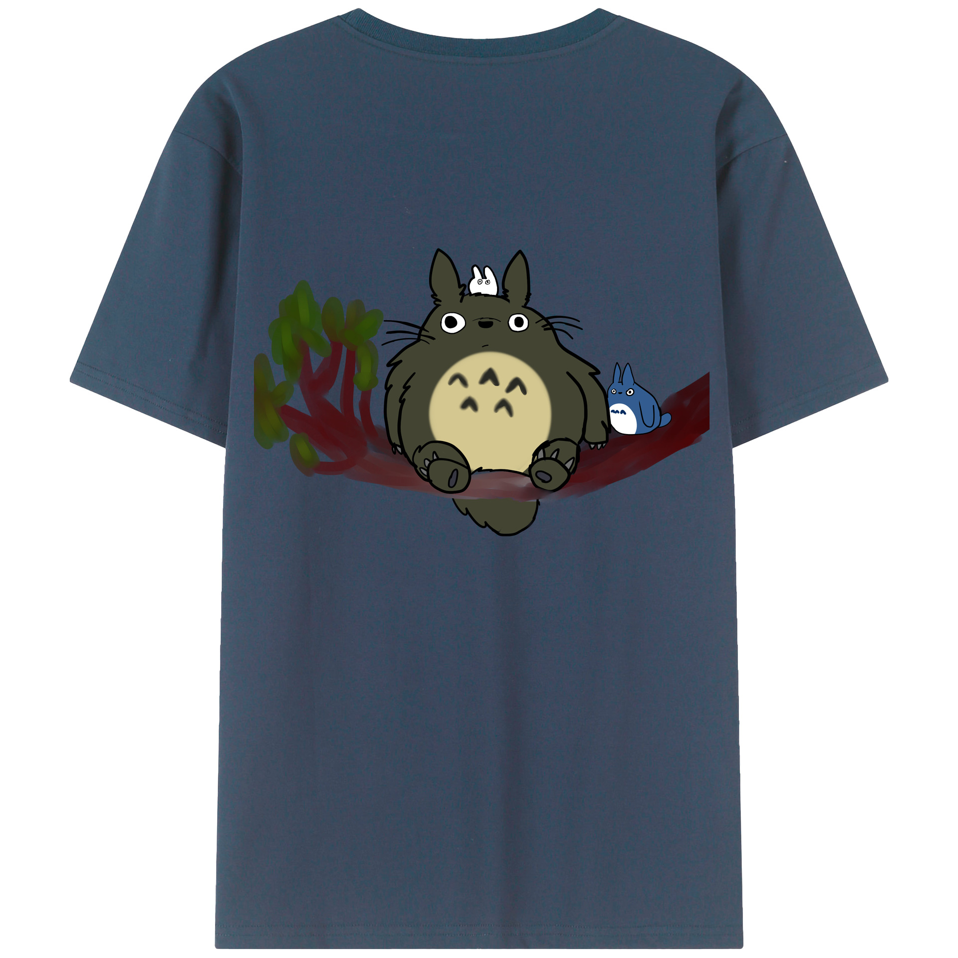 （画像用） となりのトトロ 草壁メイ 草壁サツキ My Neighbor Totoro Satsuki Kusakabe Mei Kusakabe 綿100％半袖Tシャツ（背面プリント）