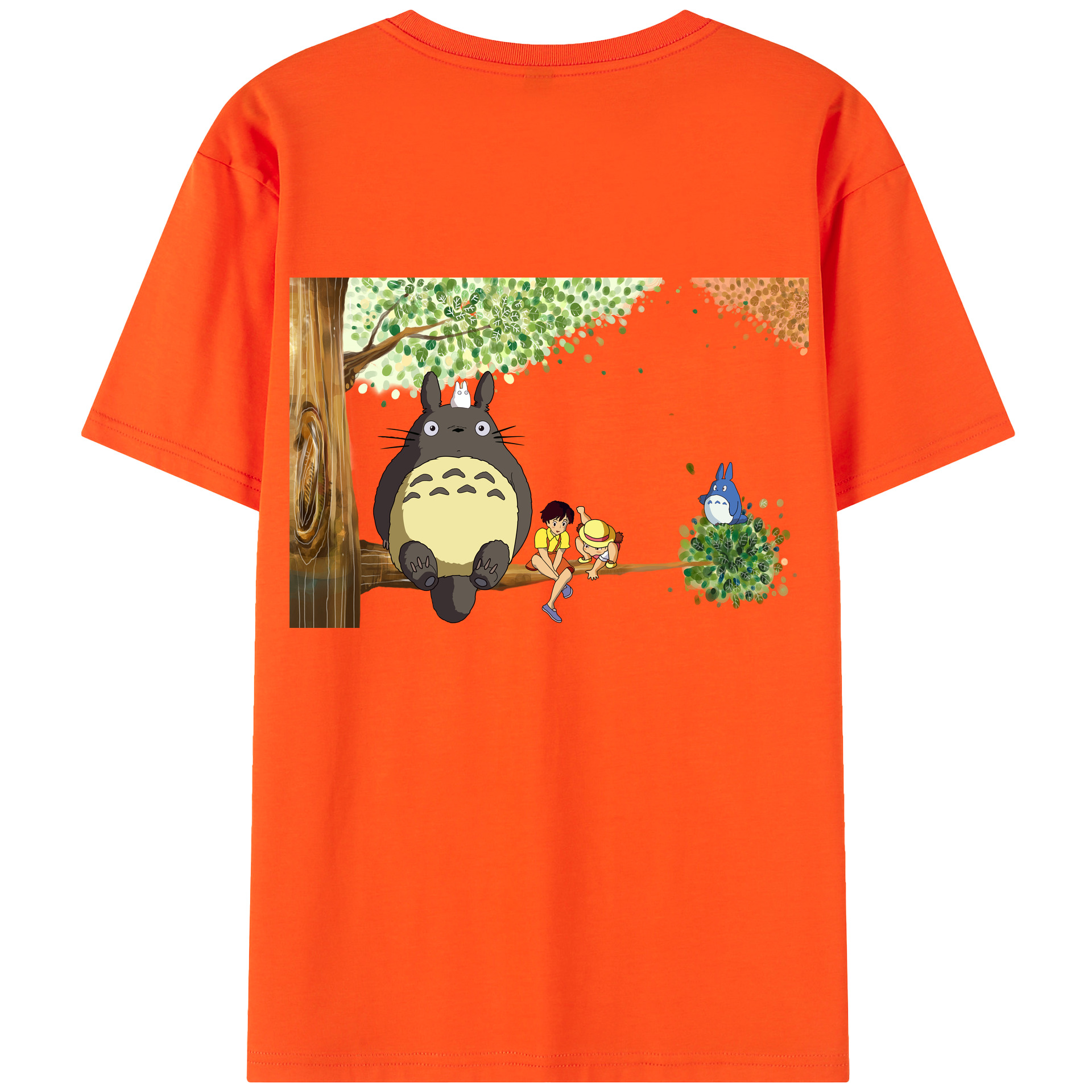 （画像用） となりのトトロ 草壁メイ 草壁サツキ My Neighbor Totoro Satsuki Kusakabe Mei Kusakabe 綿100％半袖Tシャツ（背面プリント）