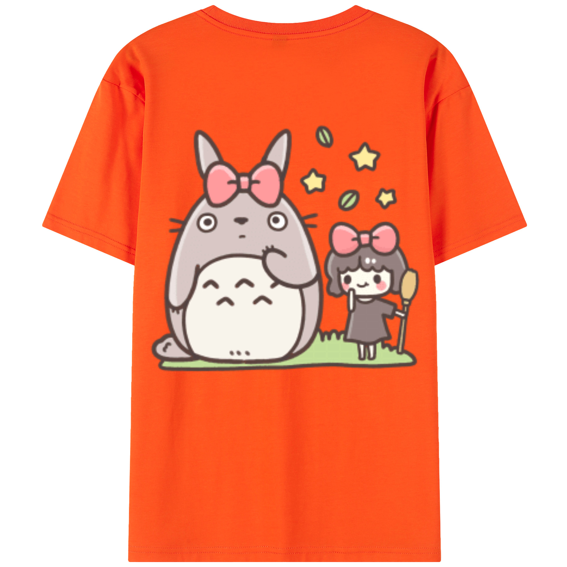 （画像用） となりのトトロ 草壁メイ 草壁サツキ My Neighbor Totoro Satsuki Kusakabe Mei Kusakabe 綿100％半袖Tシャツ（背面プリント）