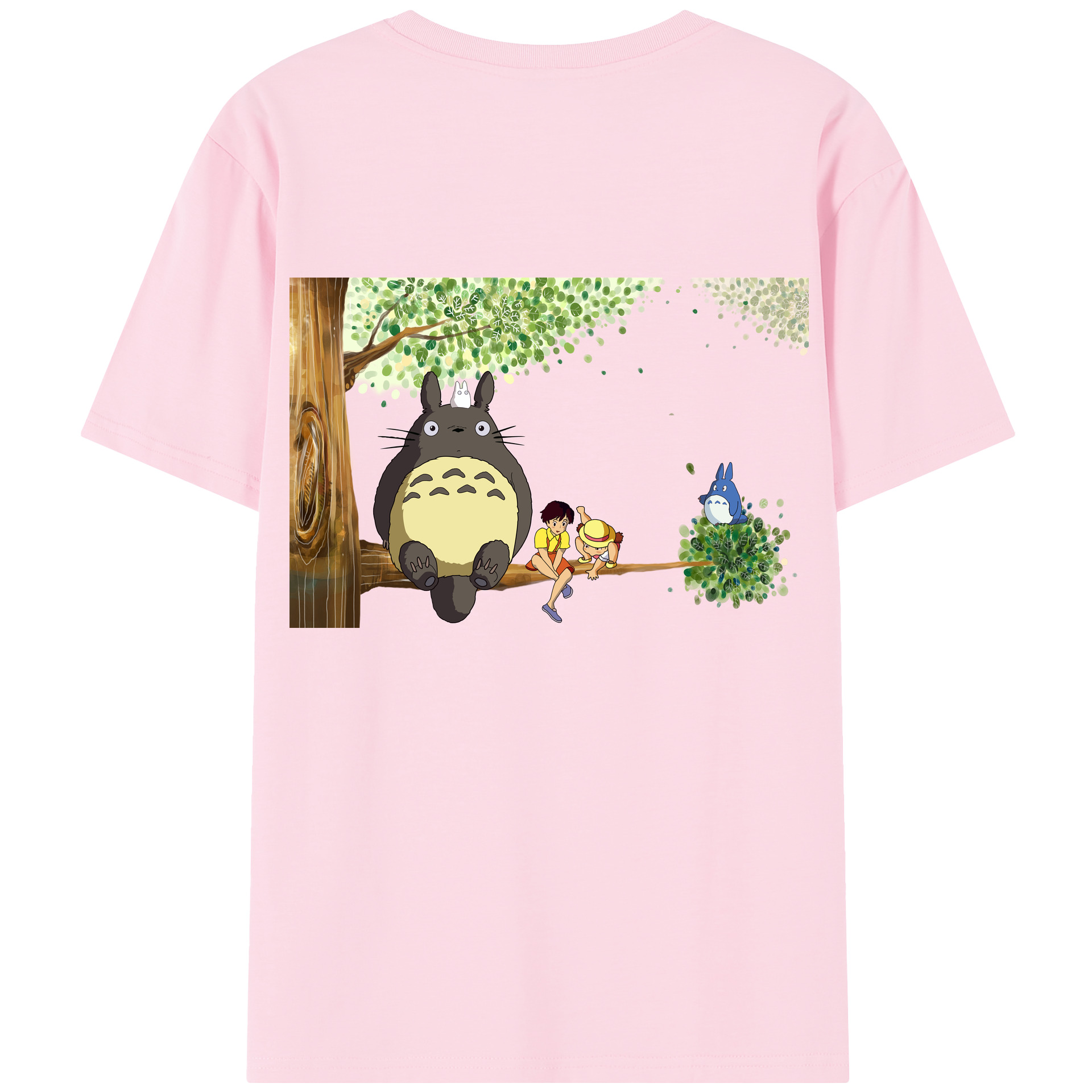 （画像用） となりのトトロ 草壁メイ 草壁サツキ My Neighbor Totoro Satsuki Kusakabe Mei Kusakabe 綿100％半袖Tシャツ（背面プリント）