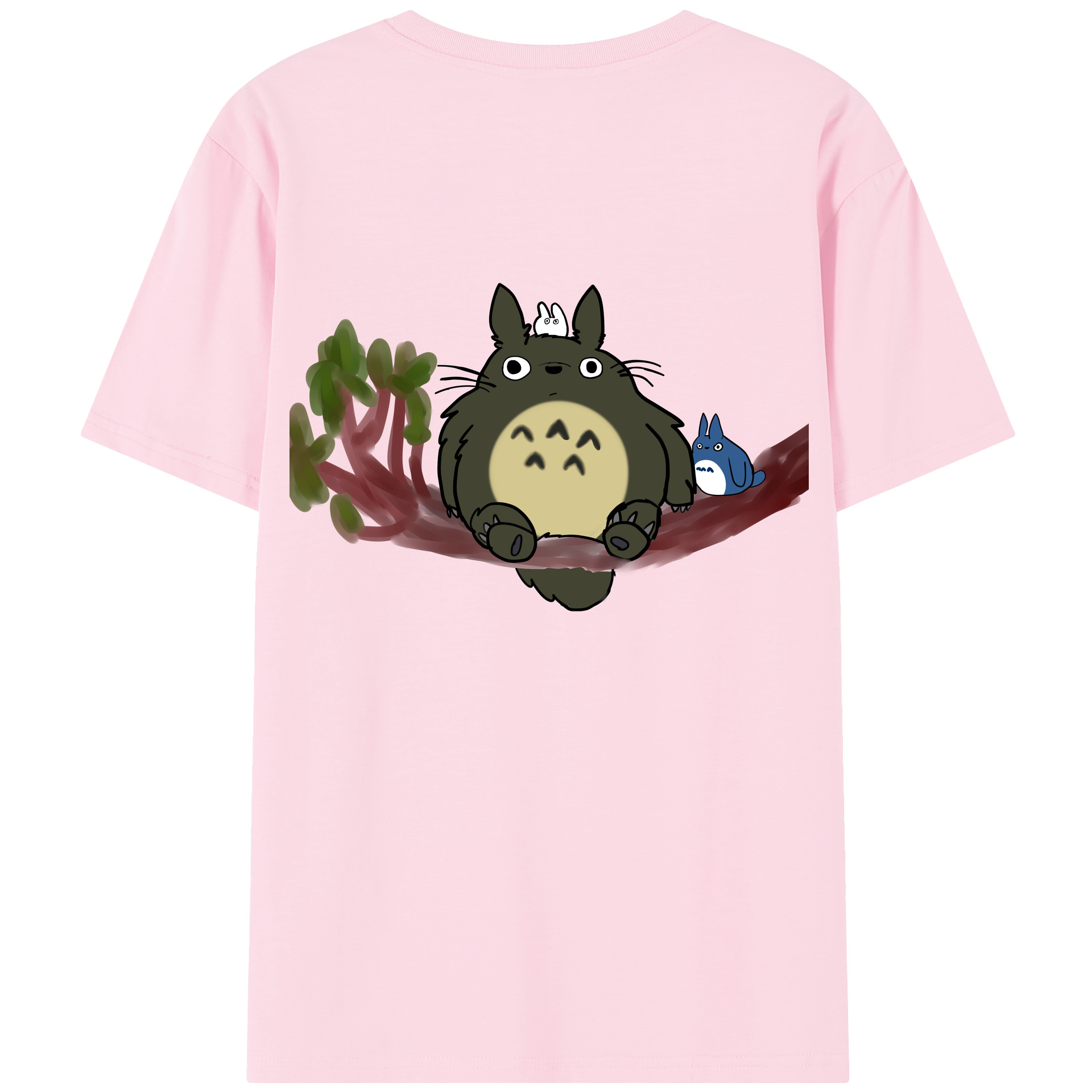（画像用） となりのトトロ 草壁メイ 草壁サツキ My Neighbor Totoro Satsuki Kusakabe Mei Kusakabe 綿100％半袖Tシャツ（背面プリント）