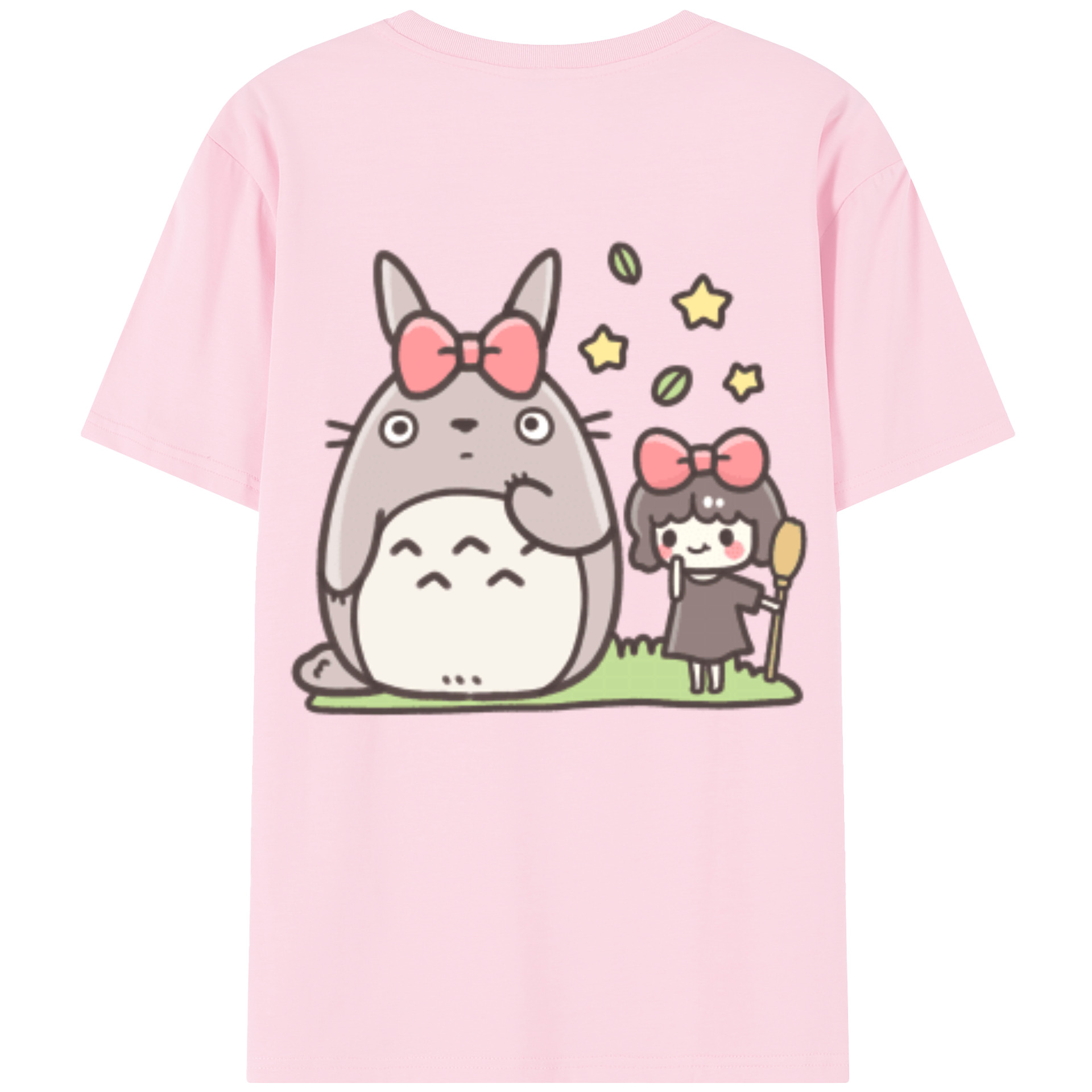 （画像用） となりのトトロ 草壁メイ 草壁サツキ My Neighbor Totoro Satsuki Kusakabe Mei Kusakabe 綿100％半袖Tシャツ（背面プリント）