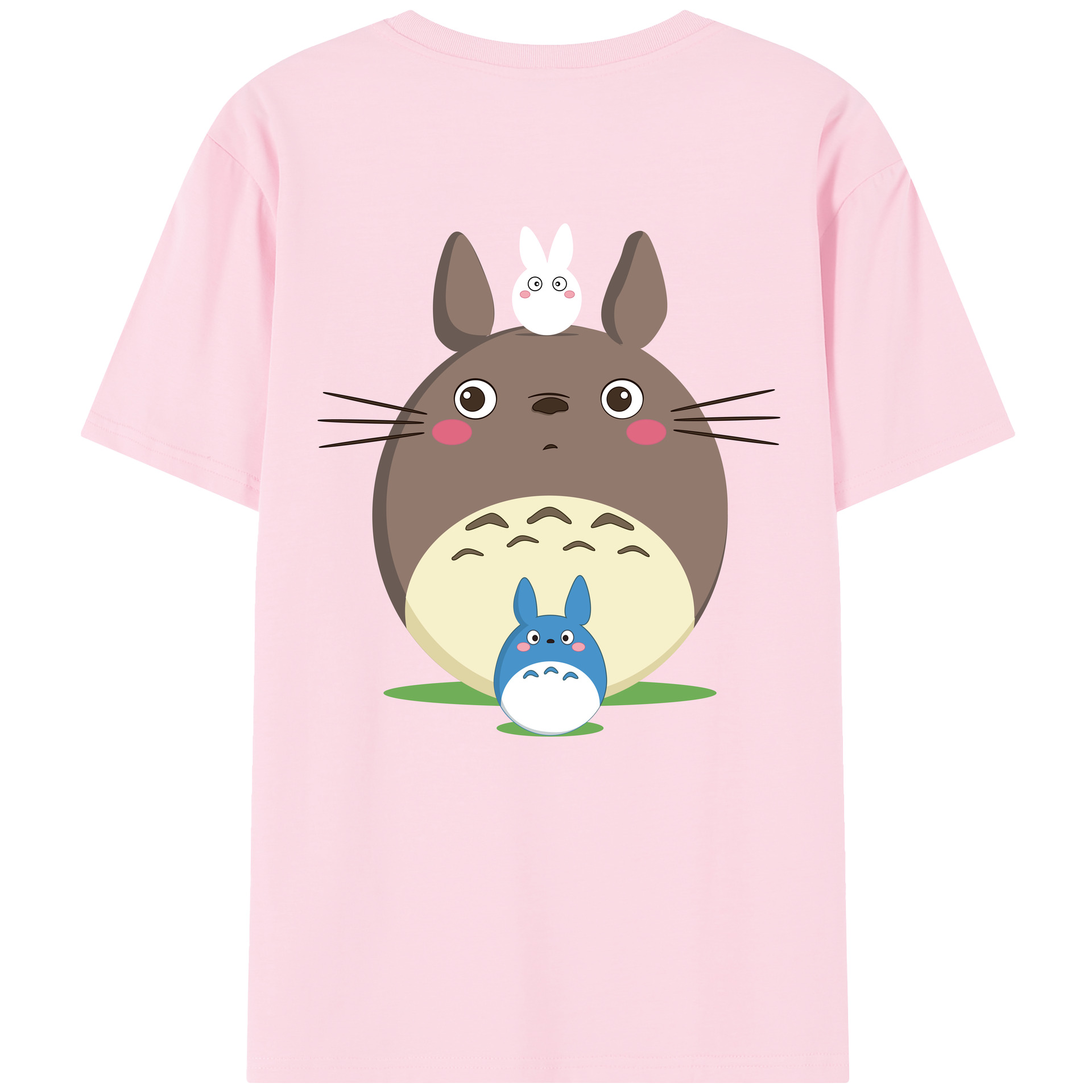 （画像用） となりのトトロ 草壁メイ 草壁サツキ My Neighbor Totoro Satsuki Kusakabe Mei Kusakabe 綿100％半袖Tシャツ（背面プリント）