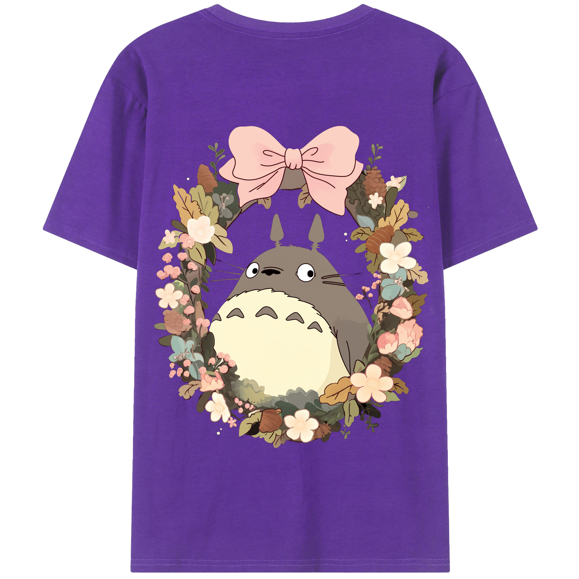 （画像用） となりのトトロ 草壁メイ 草壁サツキ My Neighbor Totoro Satsuki Kusakabe Mei Kusakabe 綿100％半袖Tシャツ（背面プリント）