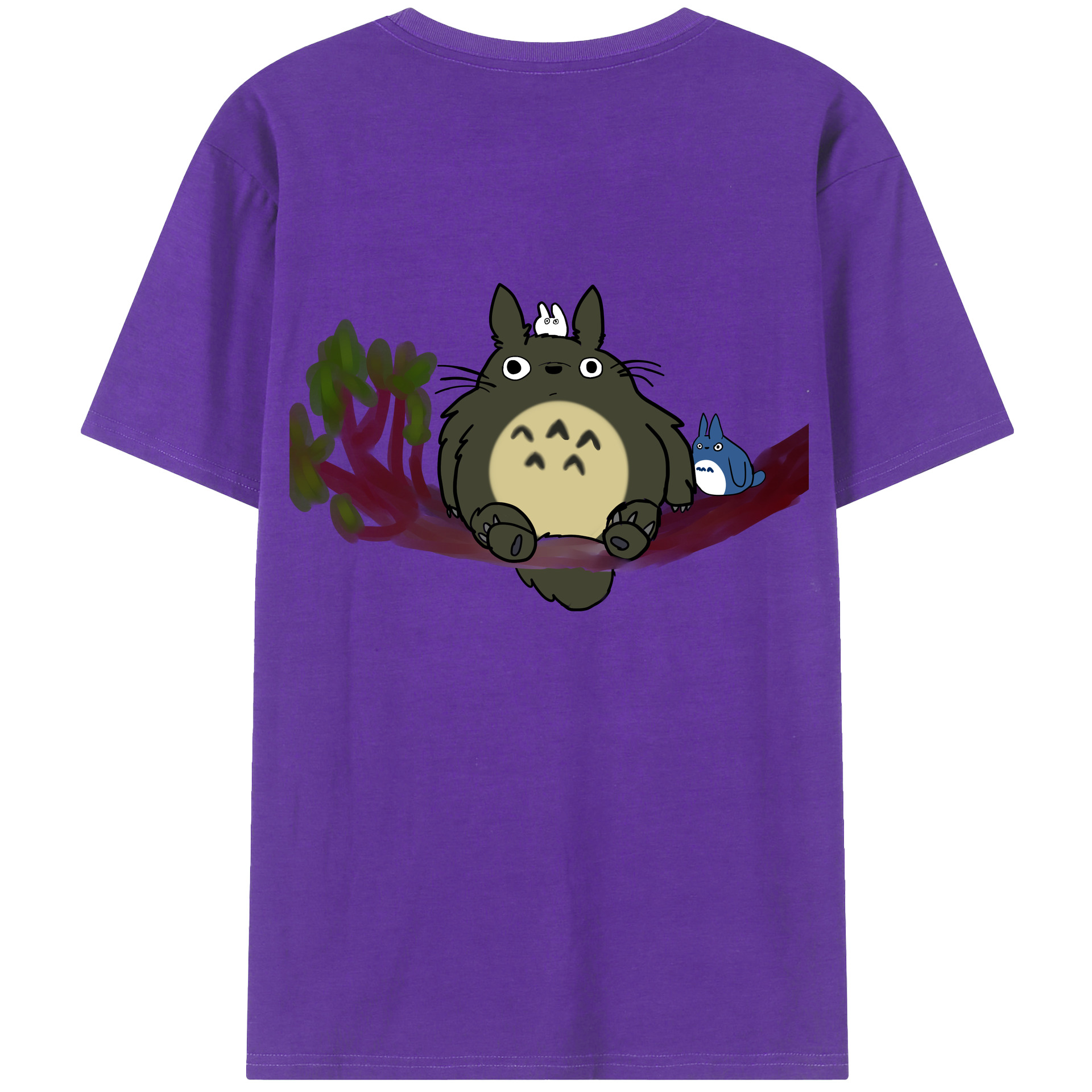 （画像用） となりのトトロ 草壁メイ 草壁サツキ My Neighbor Totoro Satsuki Kusakabe Mei Kusakabe 綿100％半袖Tシャツ（背面プリント）
