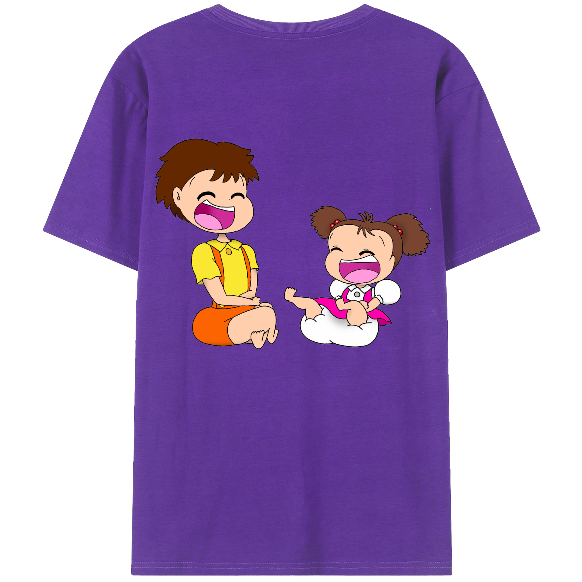 （画像用） となりのトトロ 草壁メイ 草壁サツキ My Neighbor Totoro Satsuki Kusakabe Mei Kusakabe 綿100％半袖Tシャツ（背面プリント）
